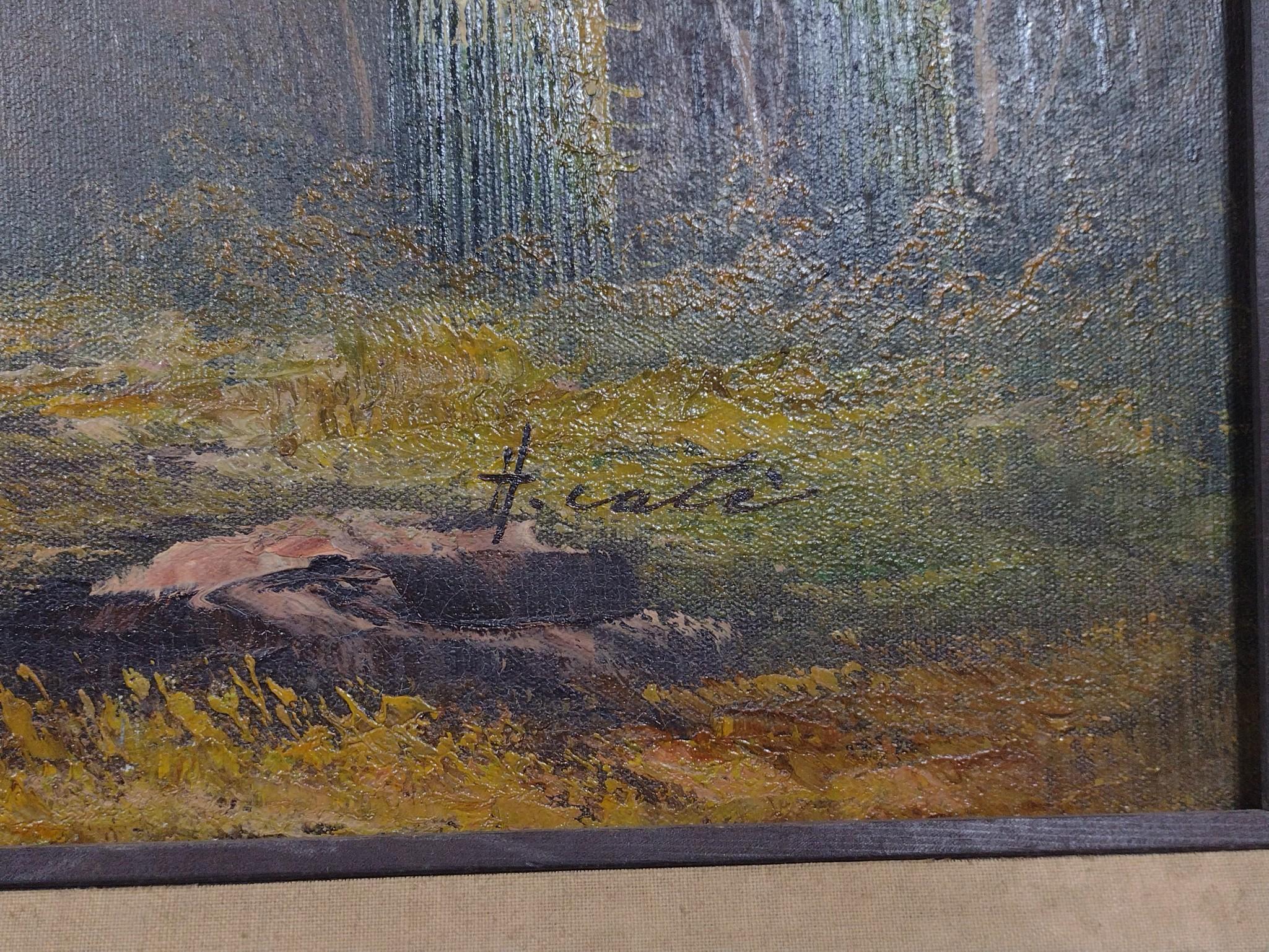 Desert Scenery Oil on Canvas Signed Illegibly
