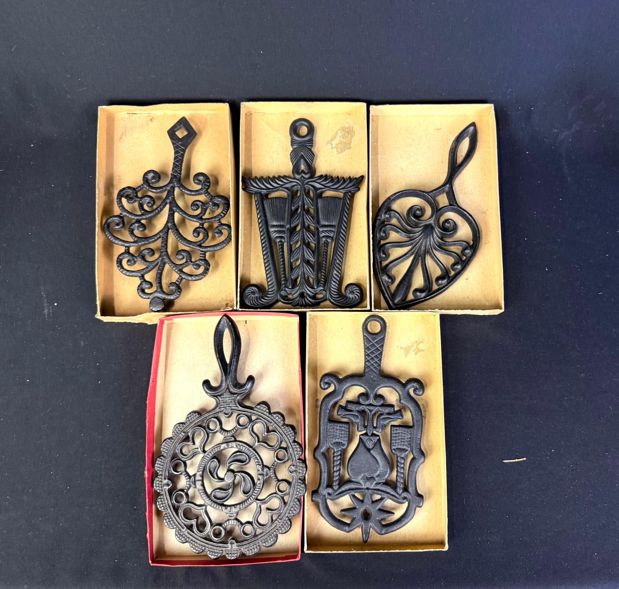 11 Pcs Candlesticks, Trivets, Wine Glasses