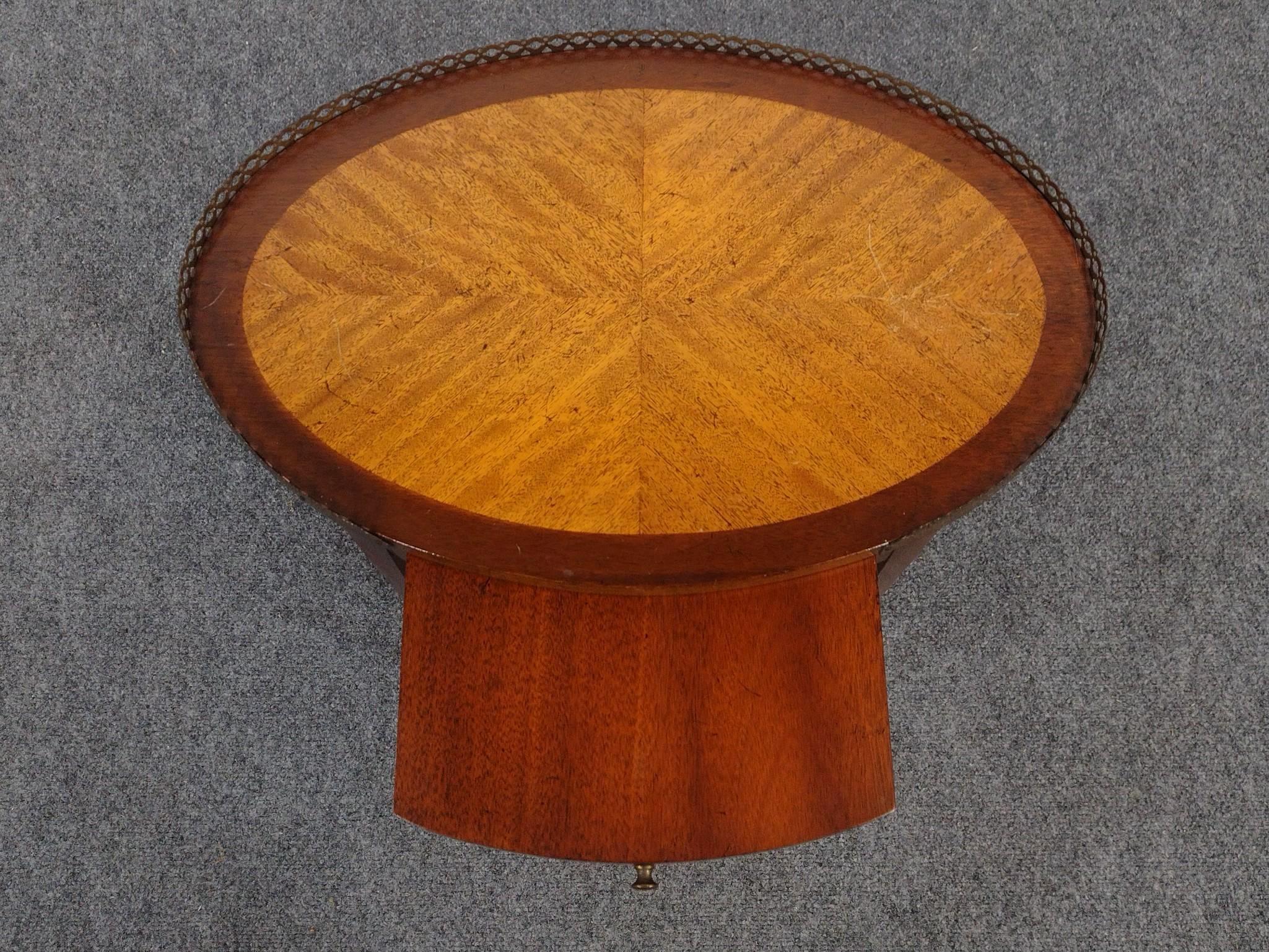 French Empire Style Marquetry Side Table