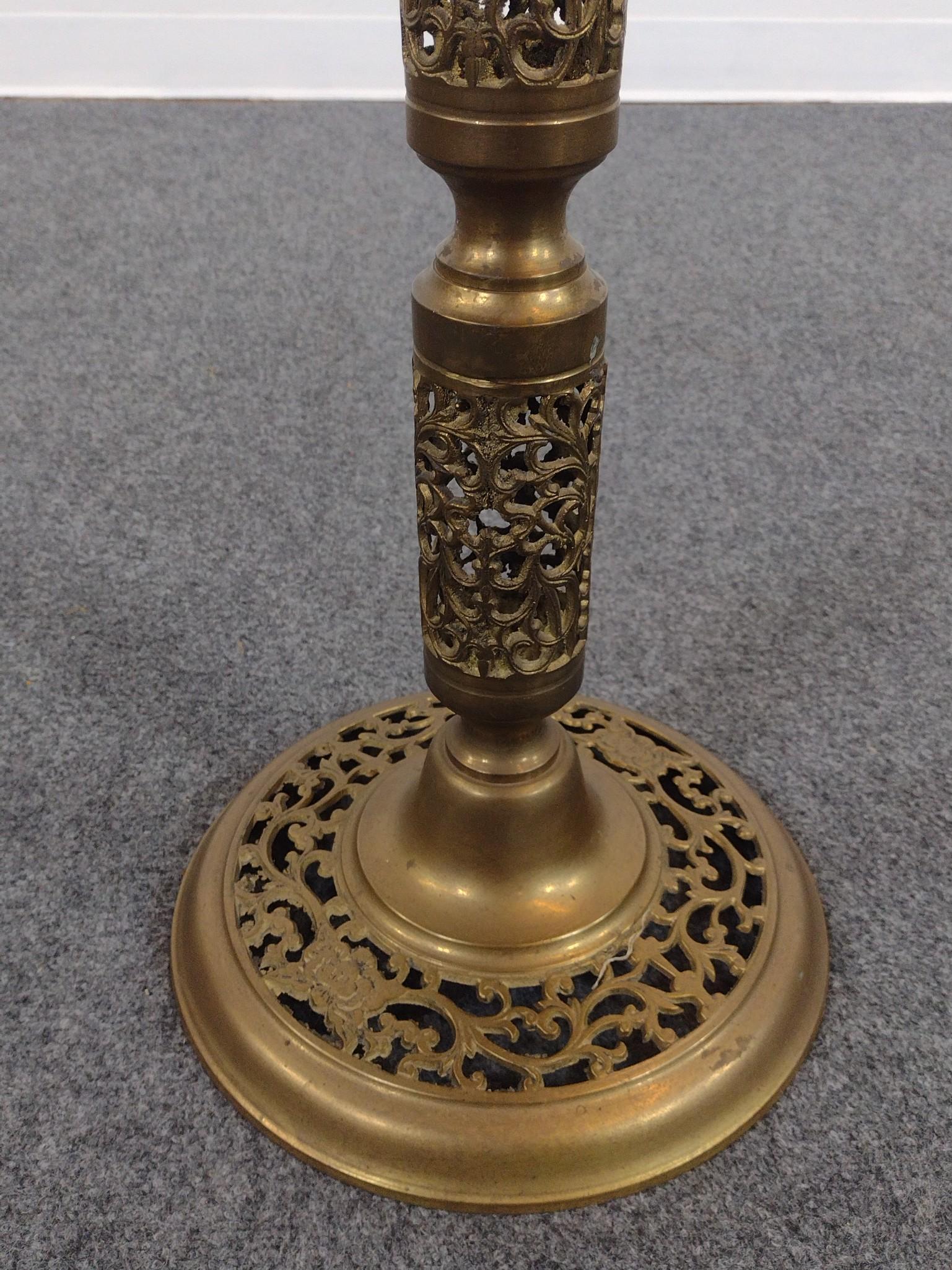 Pierced Brass Candle Stand