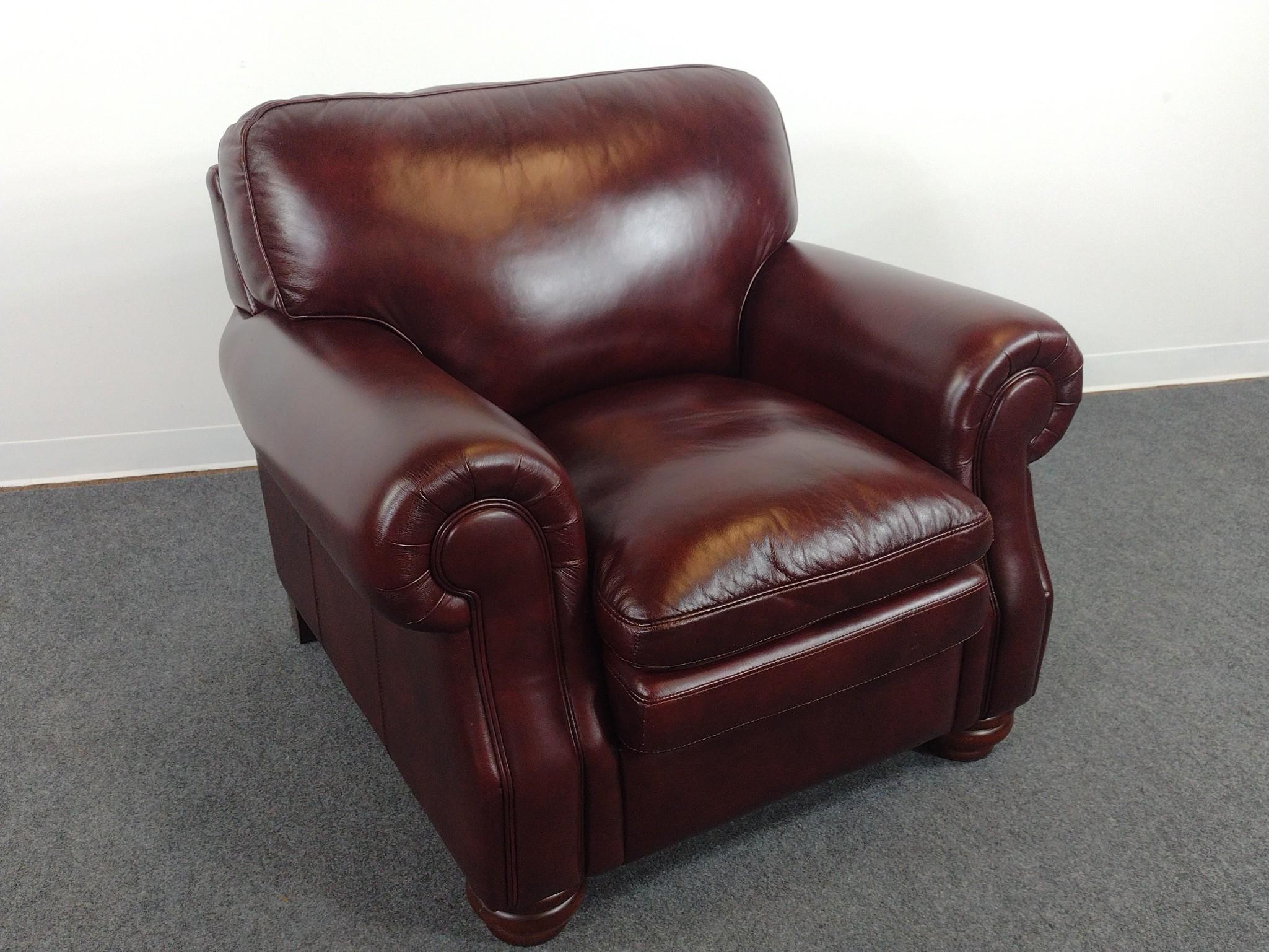 Oversized Faux Leather Arm Chair