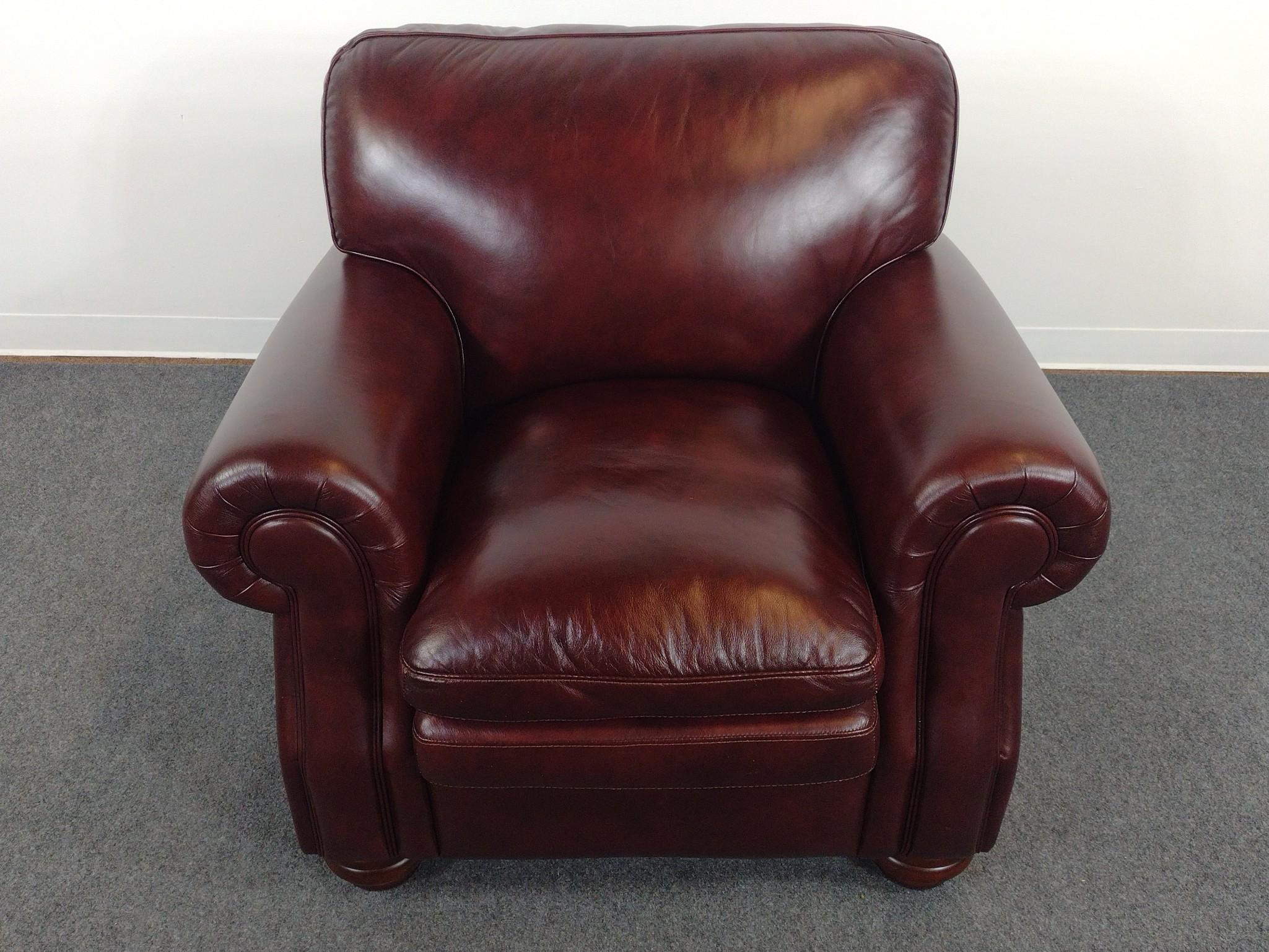 Oversized Faux Leather Arm Chair