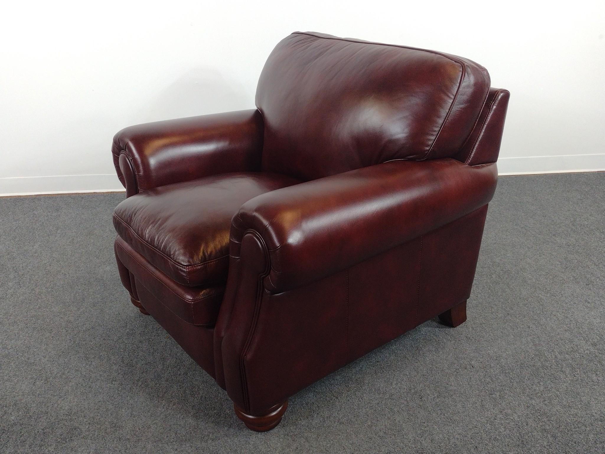 Oversized Faux Leather Arm Chair