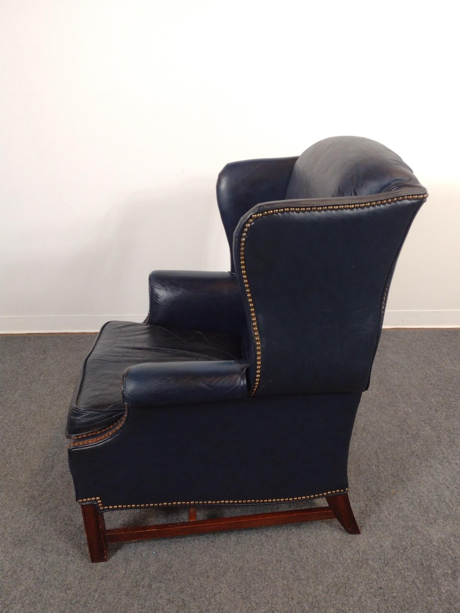 Barcalounger Leather Reclining Wing Back Chair