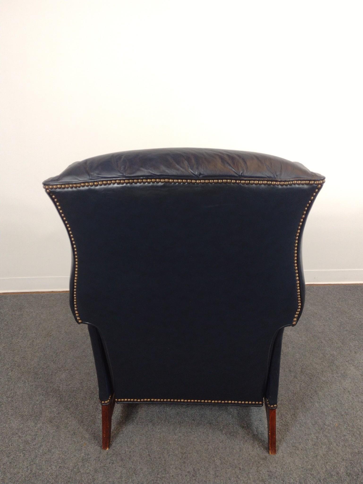 Barcalounger Leather Reclining Wing Back Chair