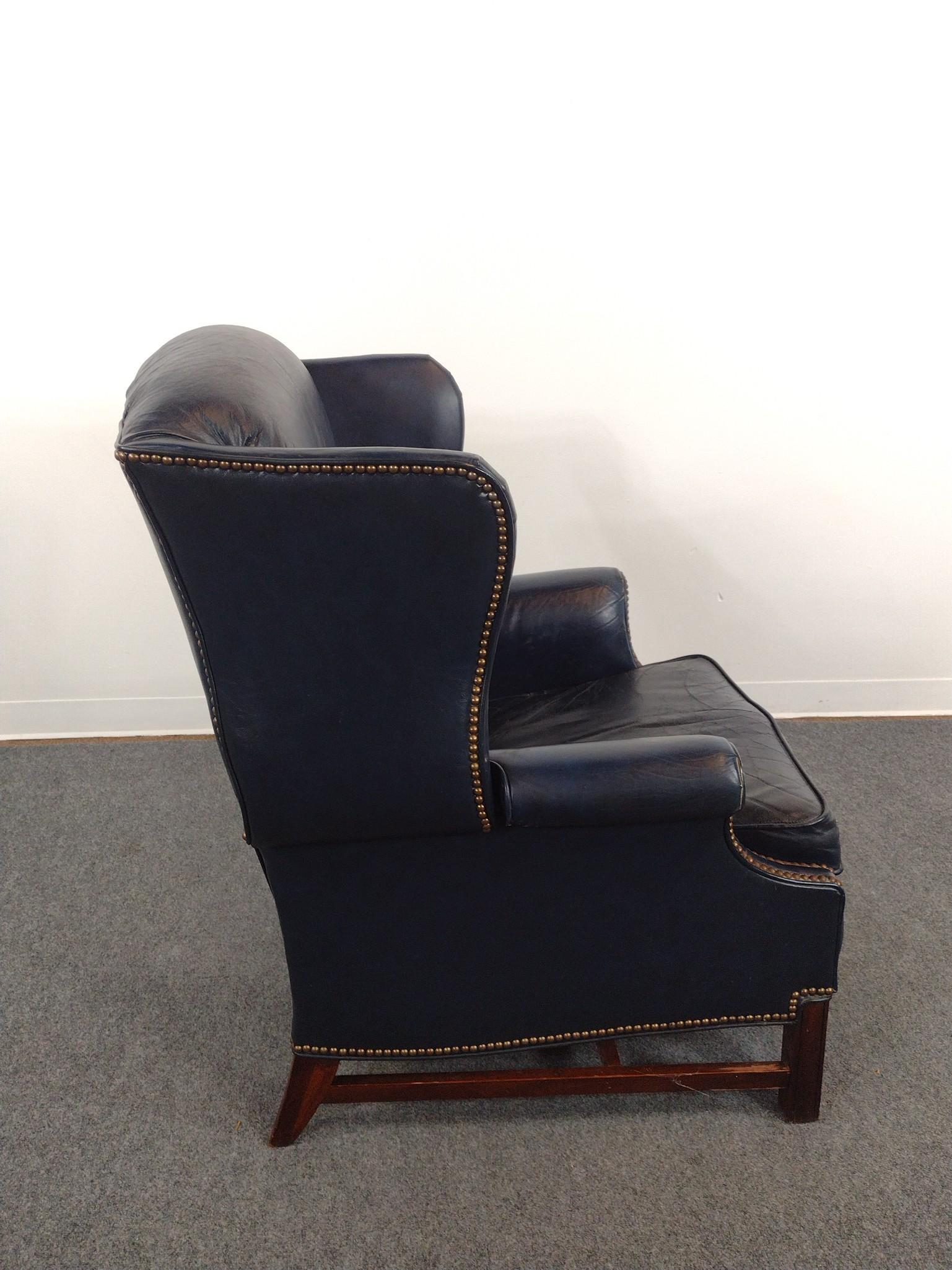 Barcalounger Leather Reclining Wing Back Chair