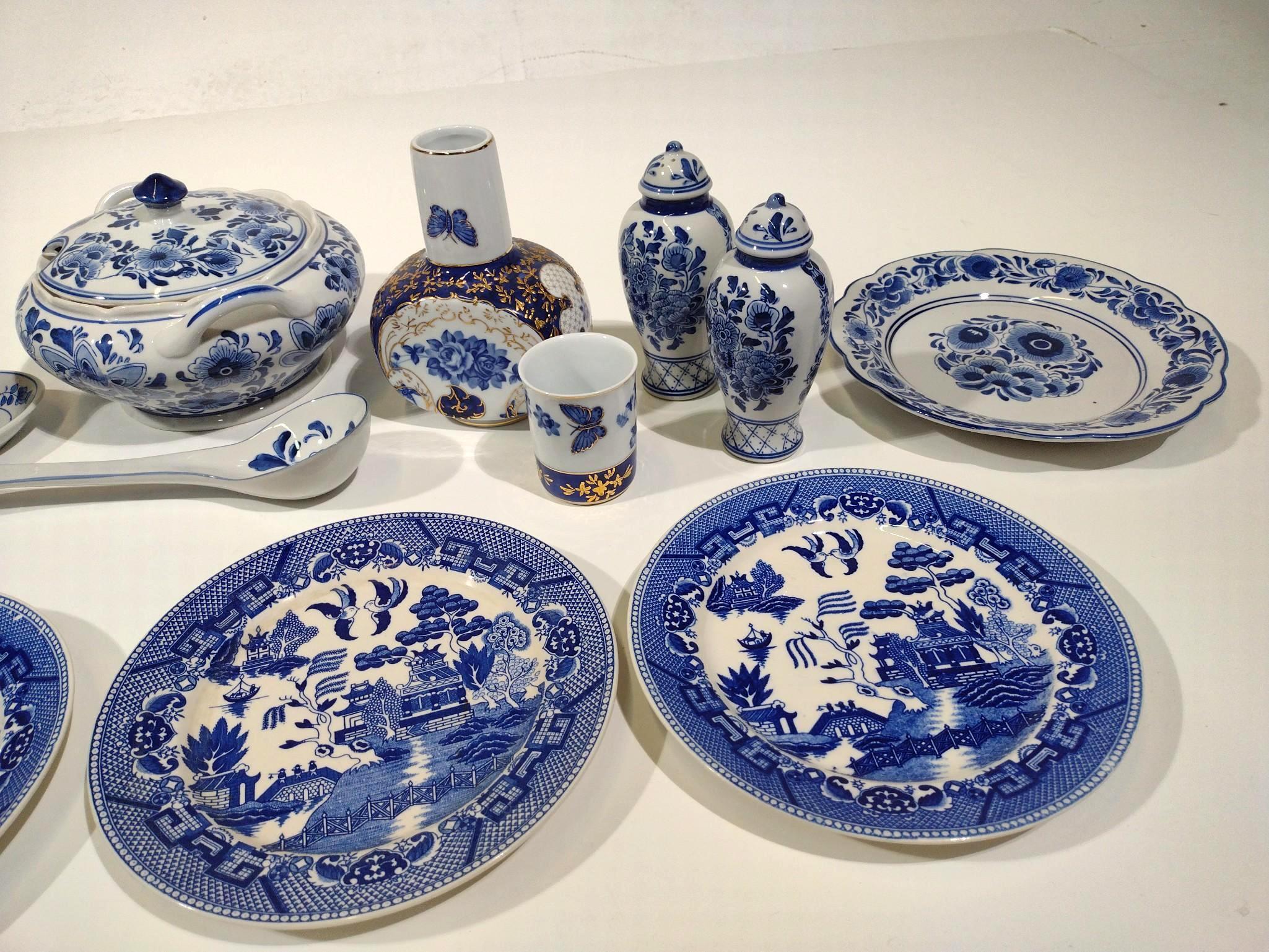 13 Pieces of Blue & White Porcelain