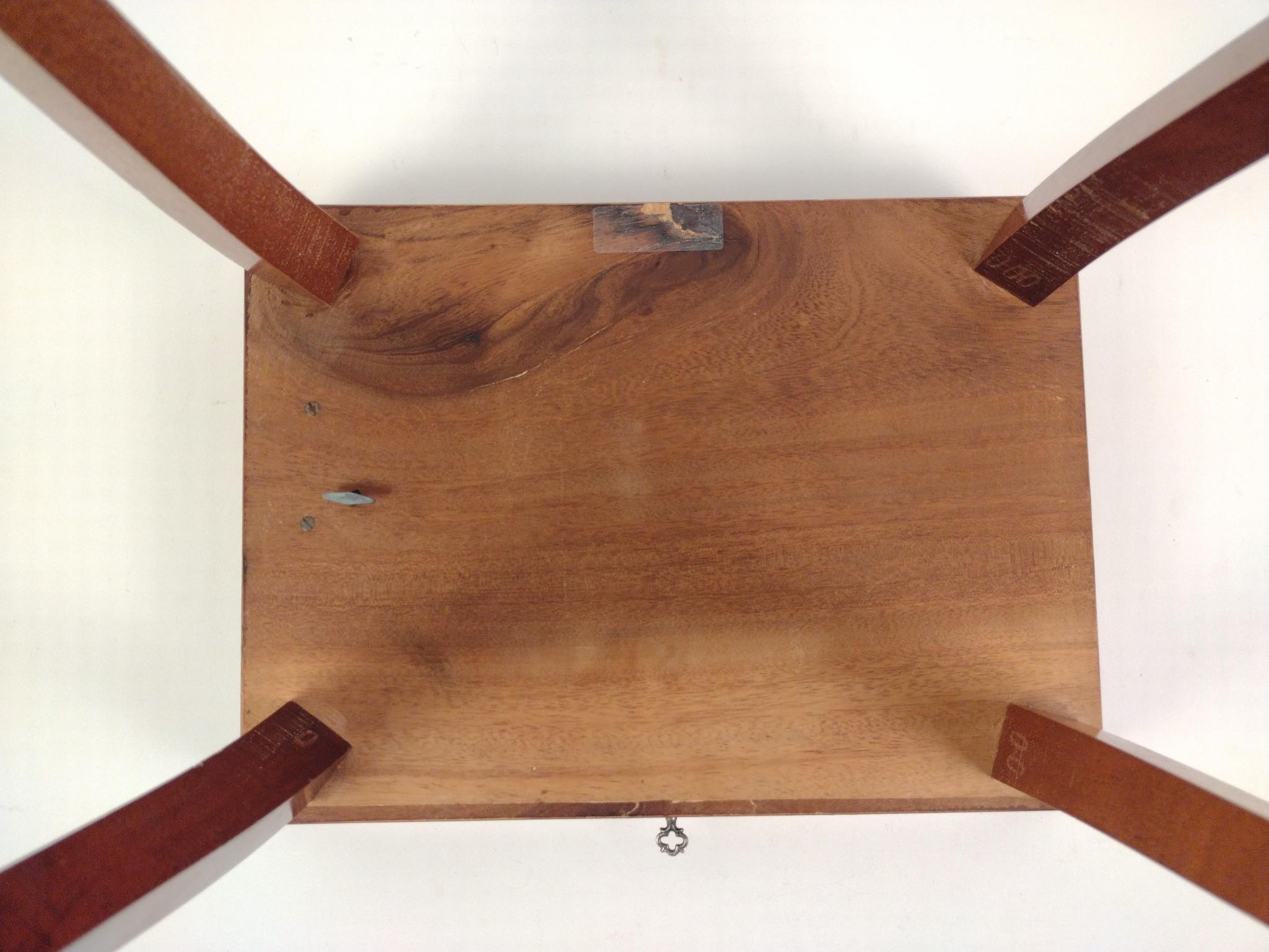 Vintage Swiss Inlaid Music Box Table