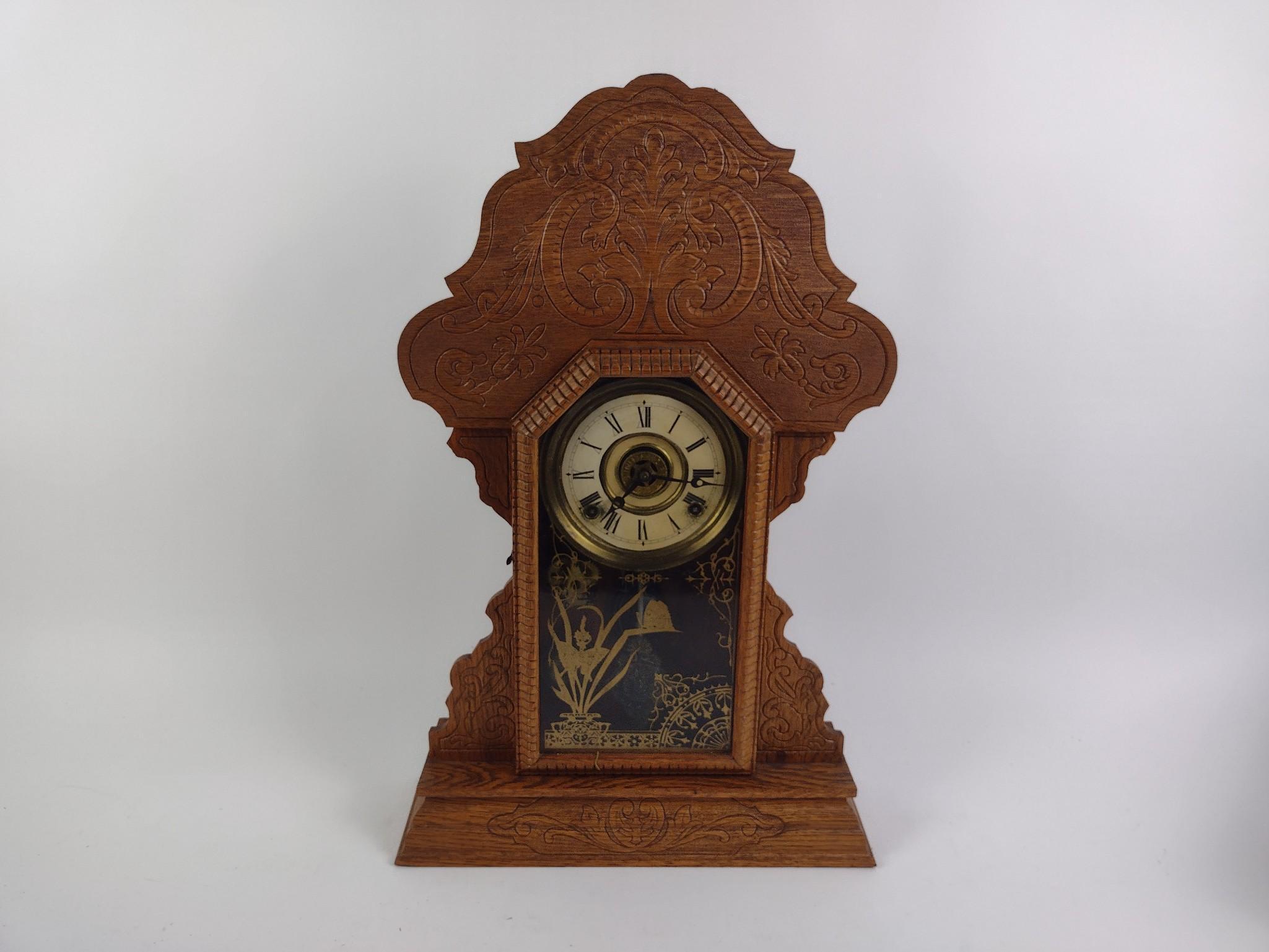 E. Ingraham Gingerbread Style Mantle Clock