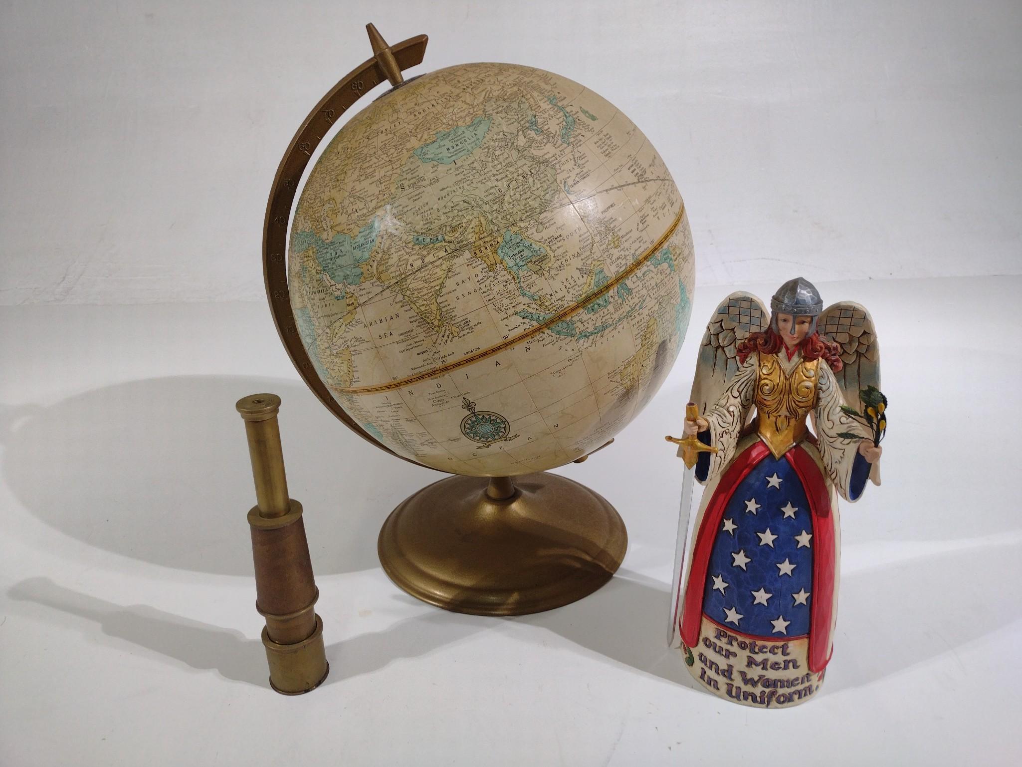 Cigar Boxes, Antique Telescope & World Globe