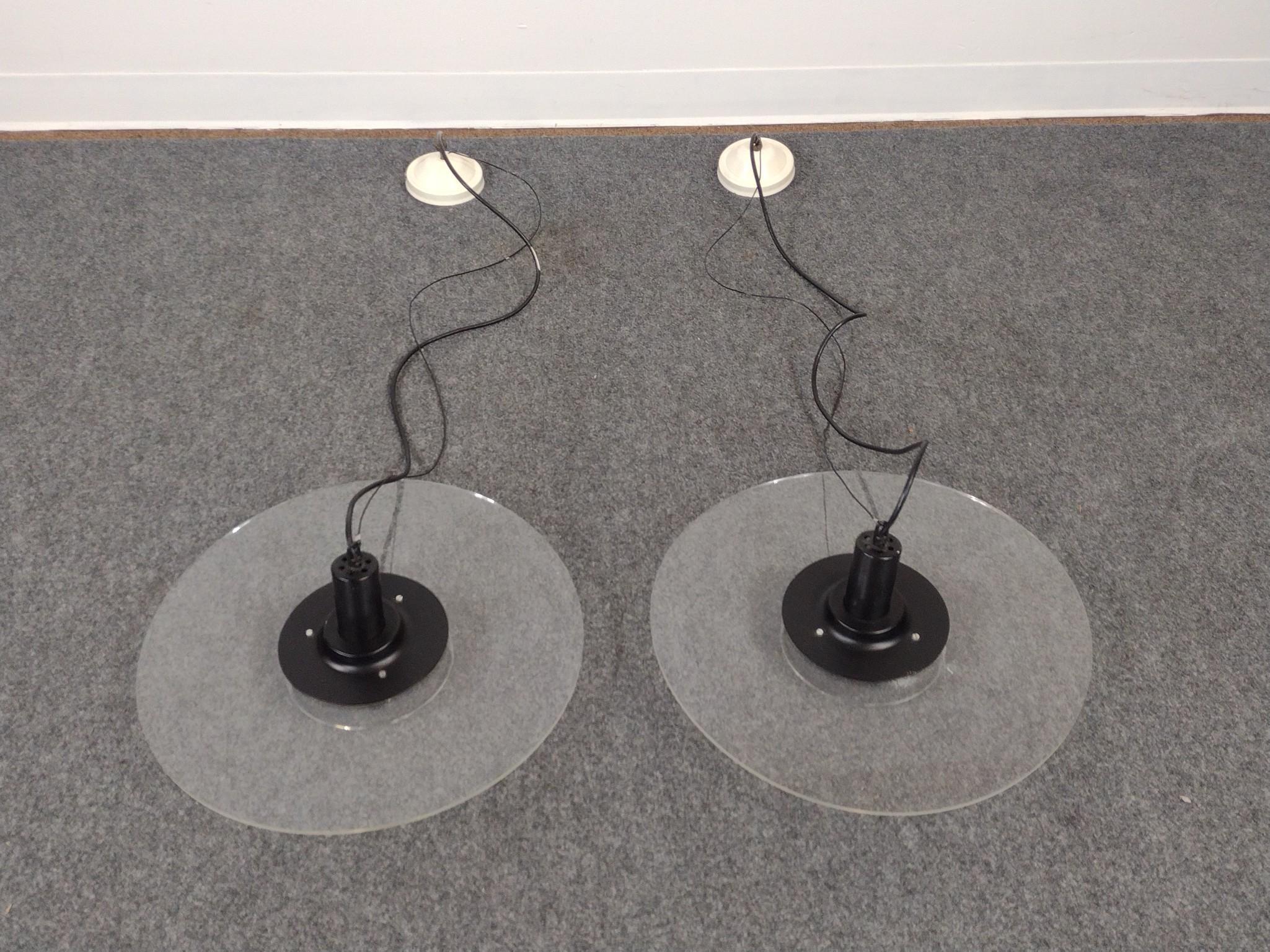Pair of Plexiglass Hanging Lights