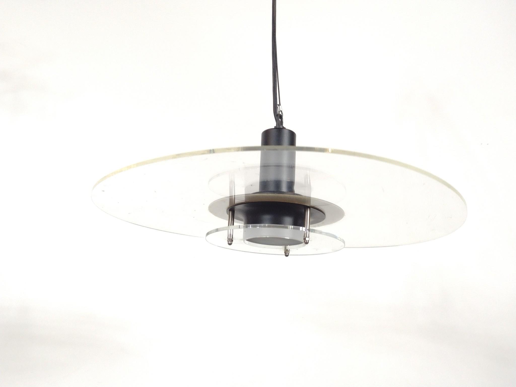 Pair of Plexiglass Hanging Lights