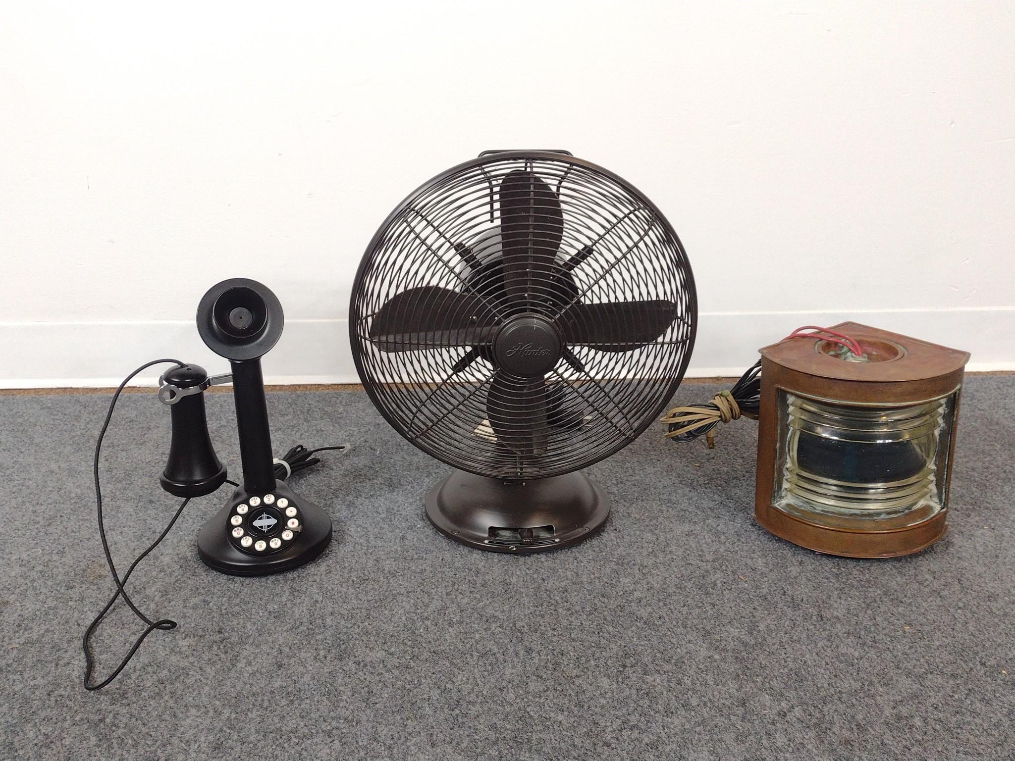 Fan, Telephone, and Light