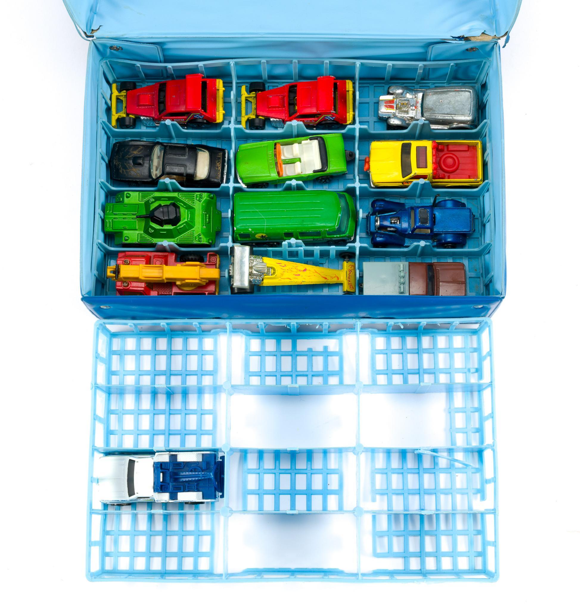 61 Toy Cars with 3 Matchbox Carry Cases