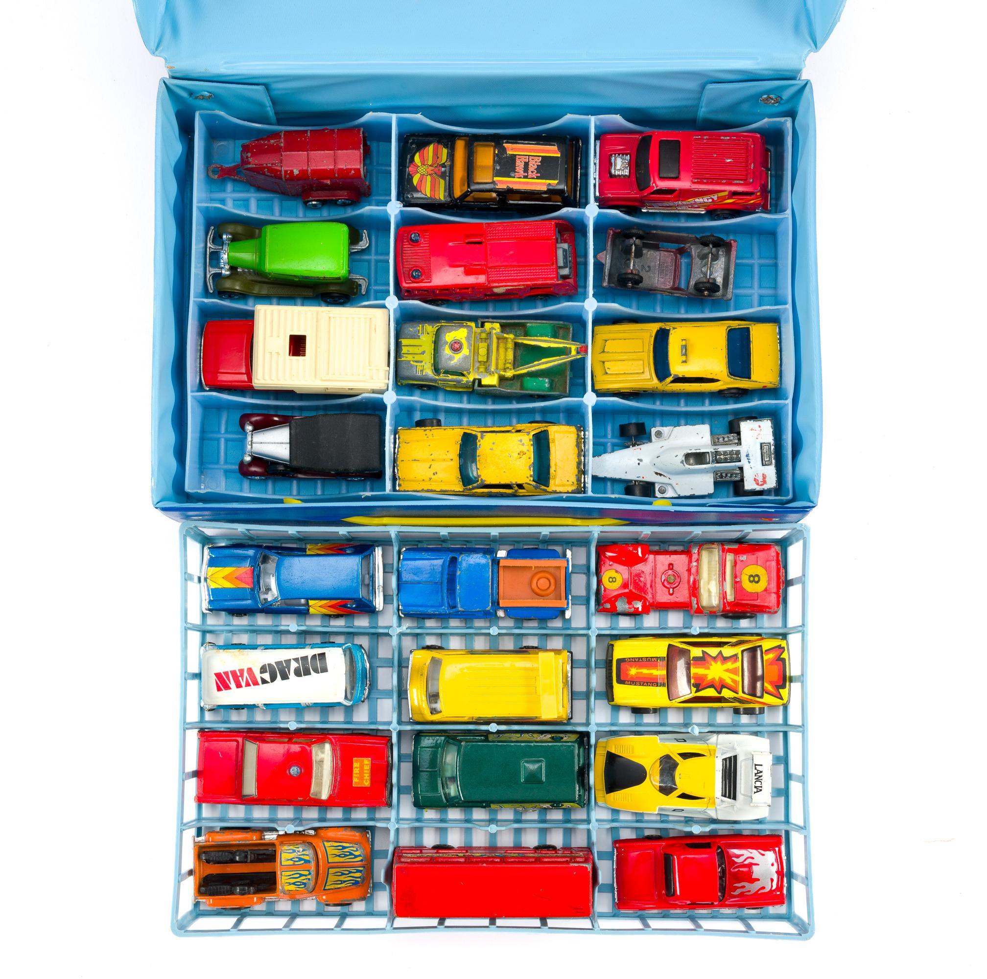 61 Toy Cars with 3 Matchbox Carry Cases