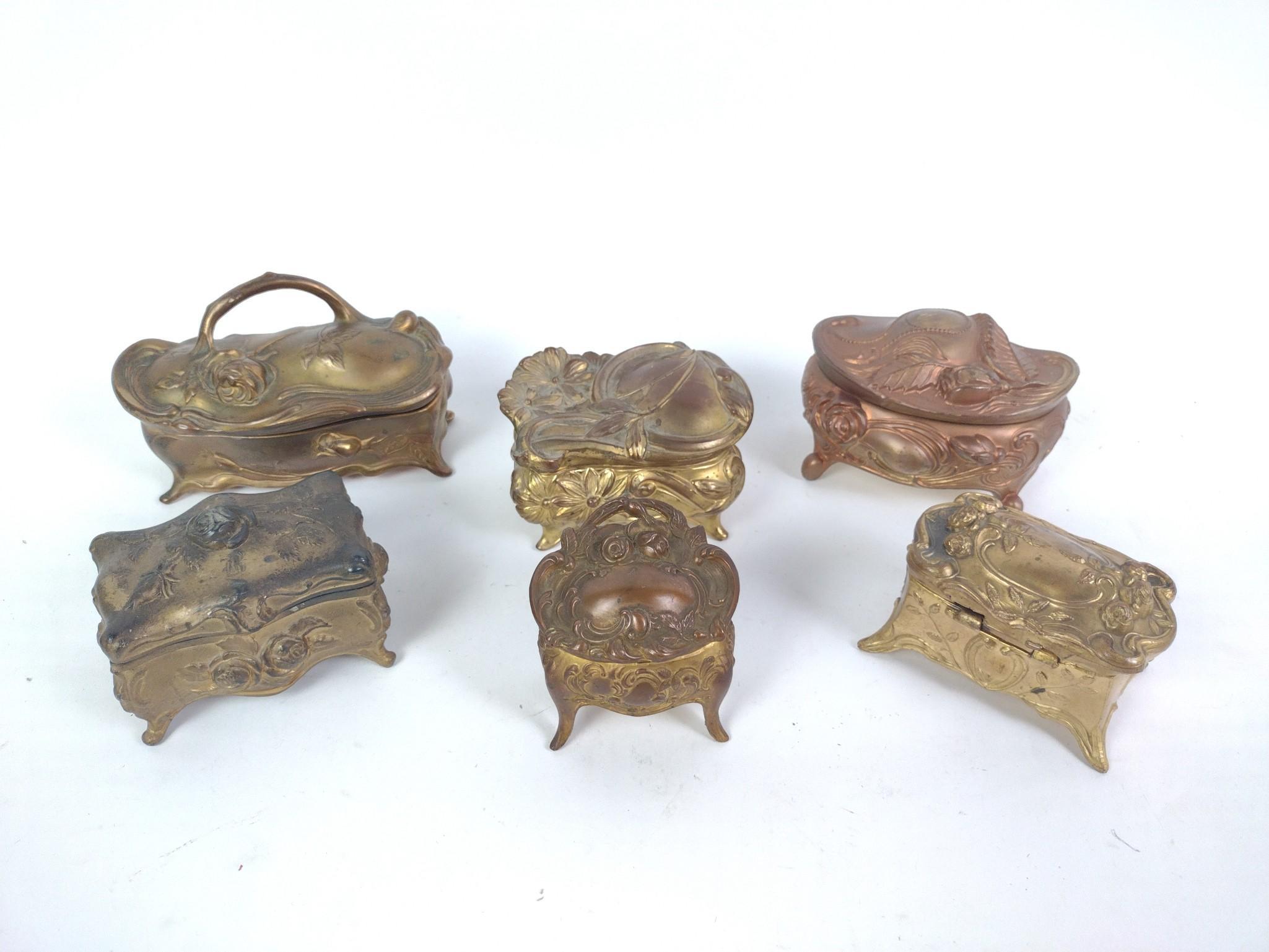 6 Art Nouveau Trinket Boxes