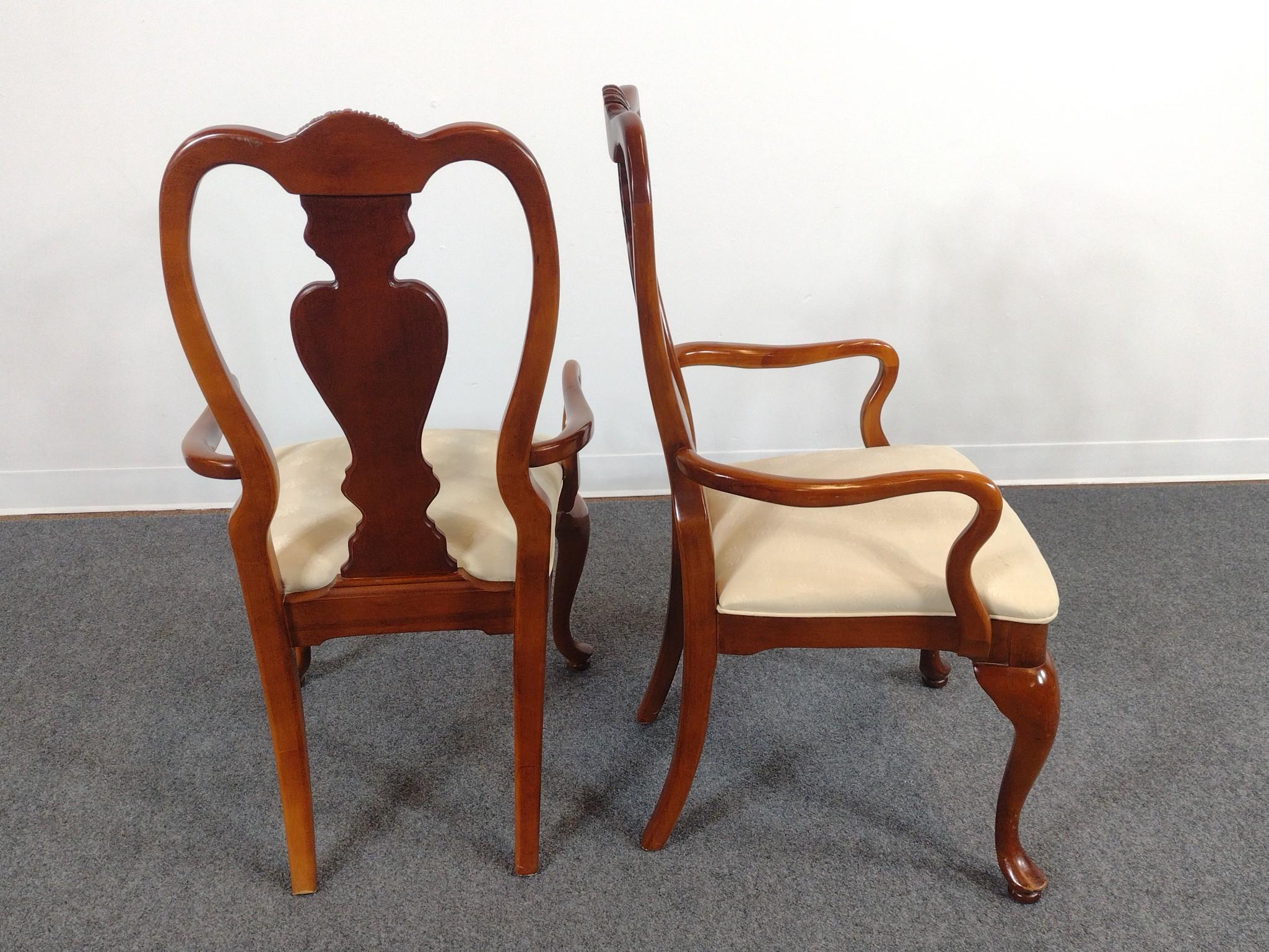 2 Stanley Furniture Queen Anne Revival Armchairs