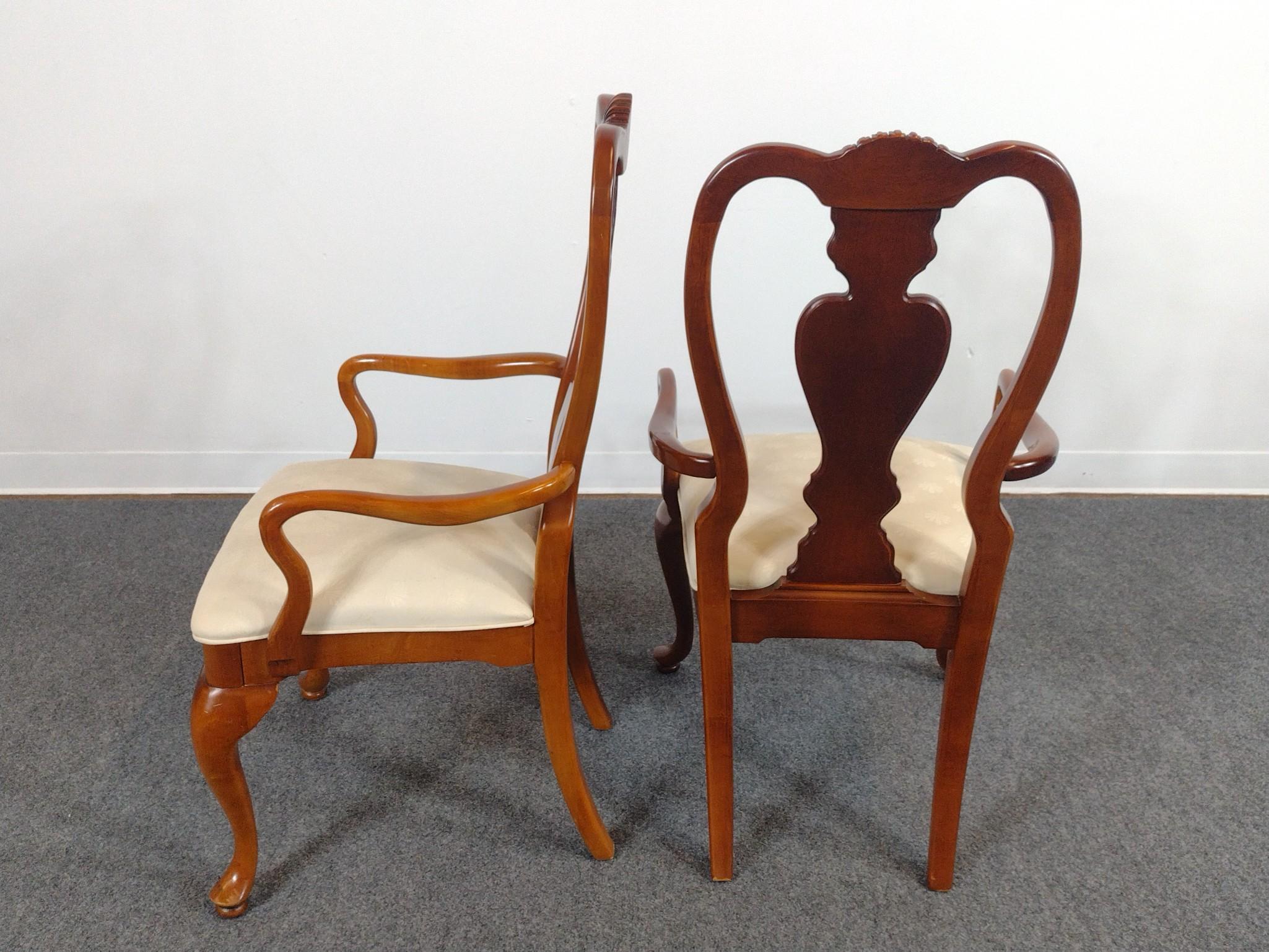 2 Stanley Furniture Queen Anne Revival Armchairs