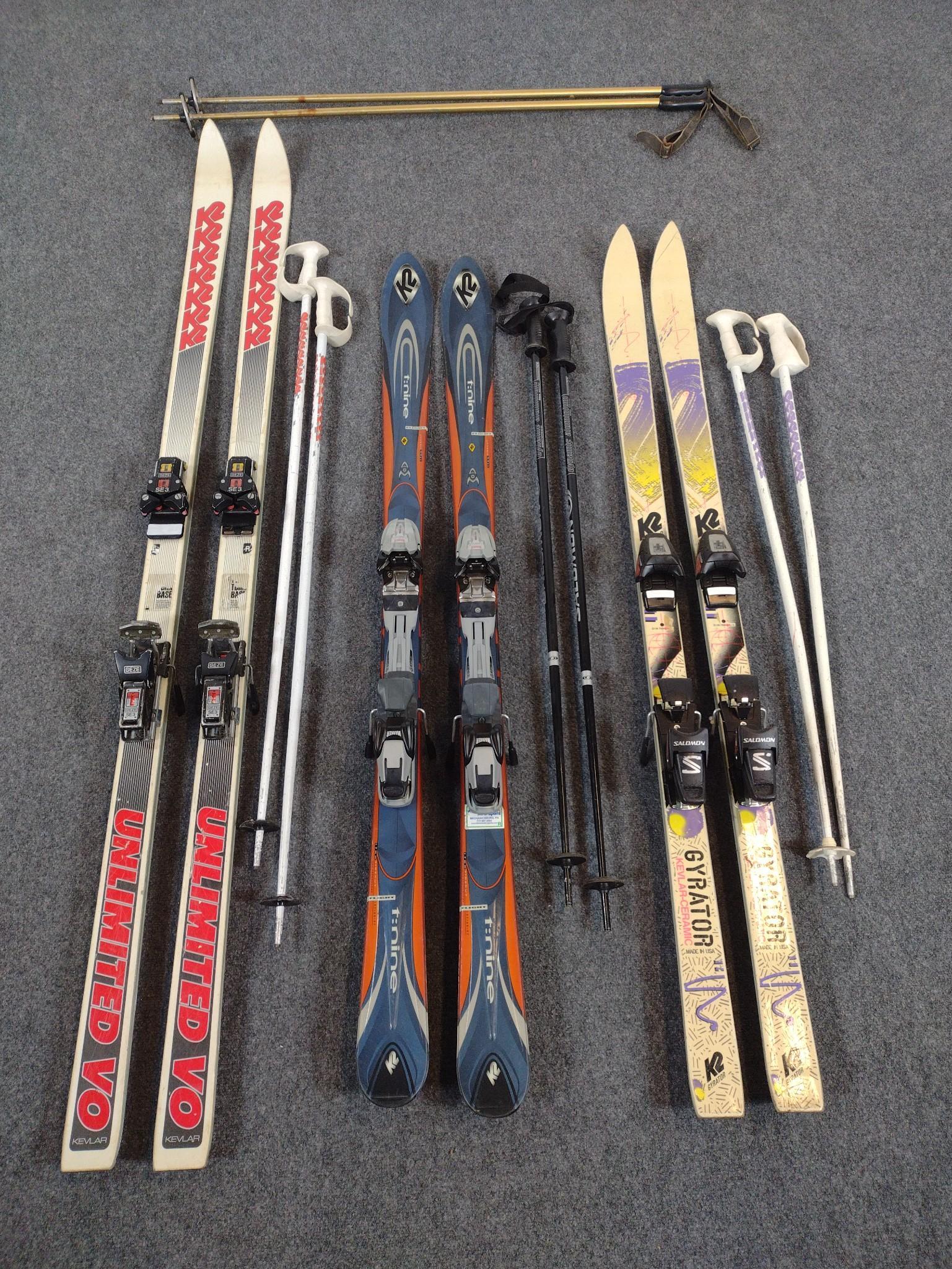 3 Sets Of K2 Skis Incl Gyrator