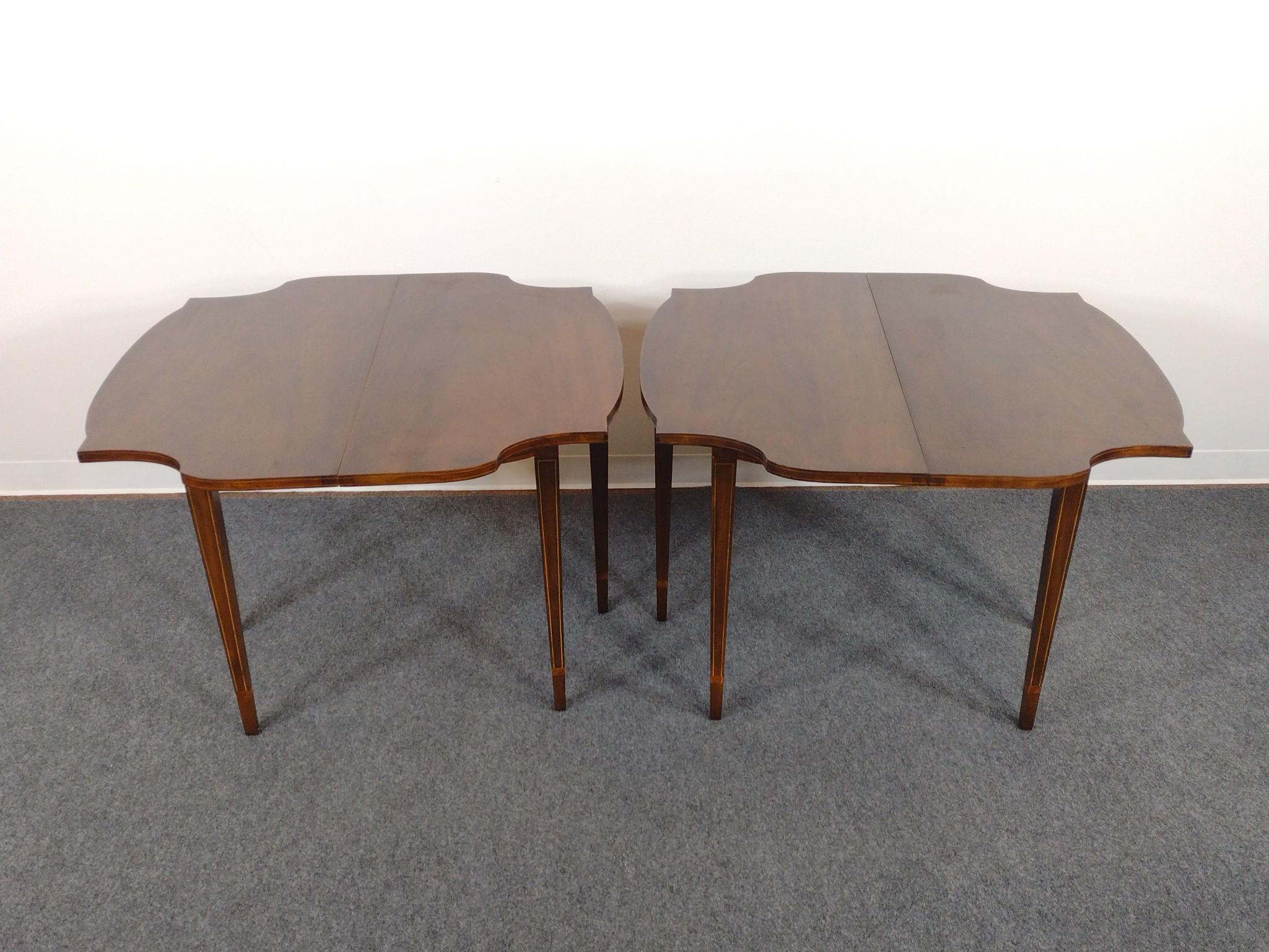 Pair of Baker Furniture Inlaid Game Tables