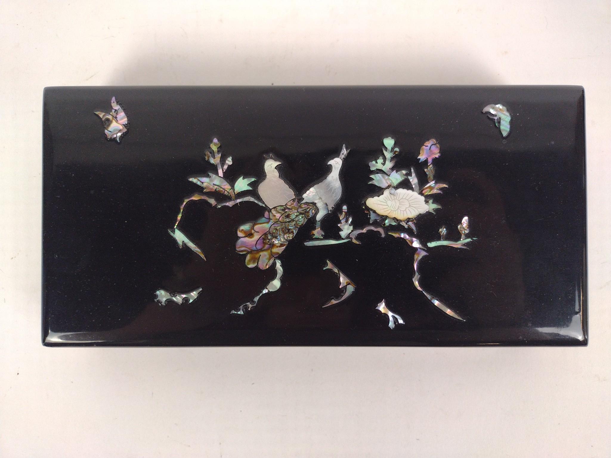 Chopsticks, Black Lacquer Stationary Box, Jewelry Box