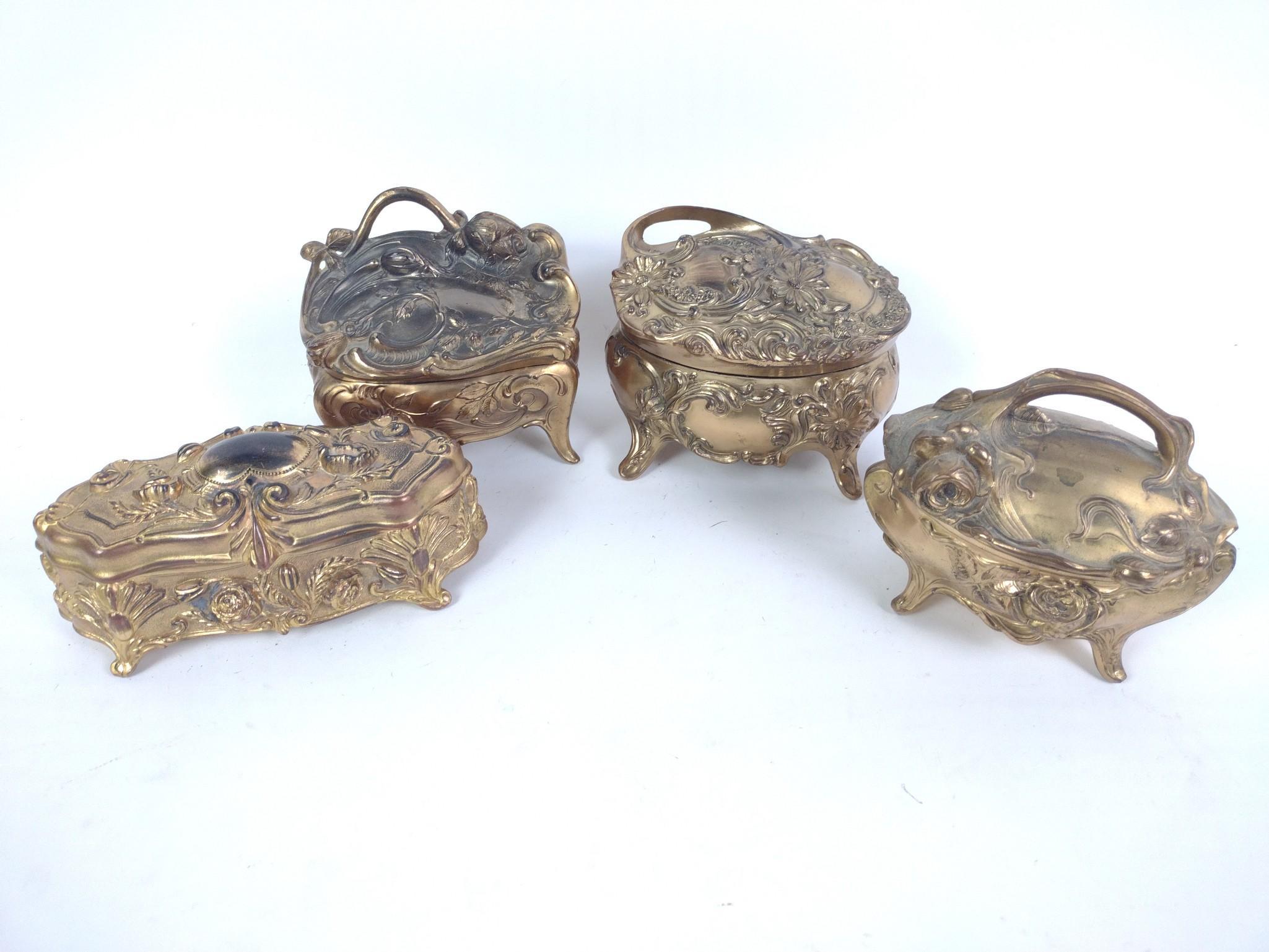 4 Art Nouveau Jewelry Boxes