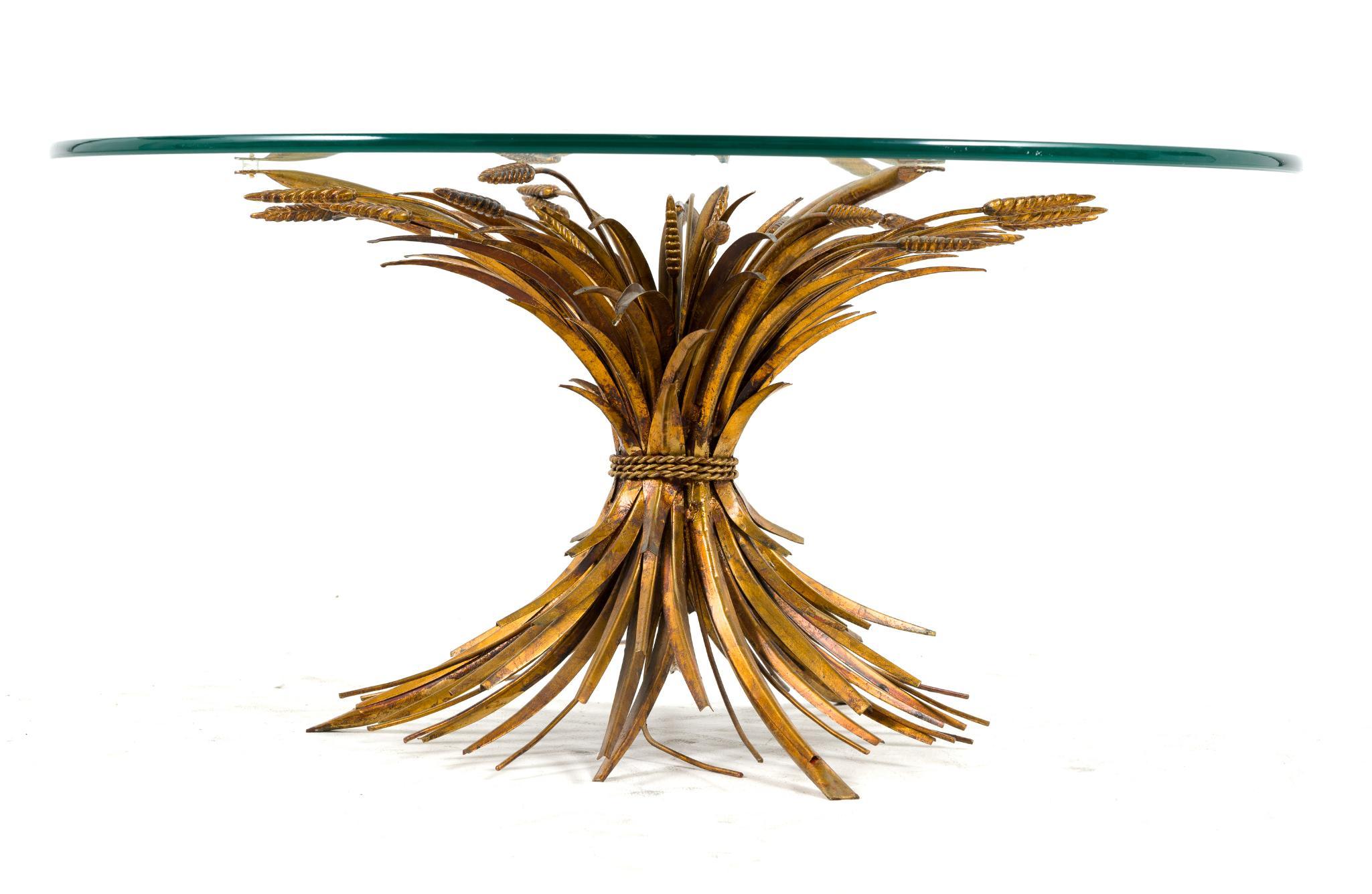 Hollywood Regency Style Wheat Coffee Table