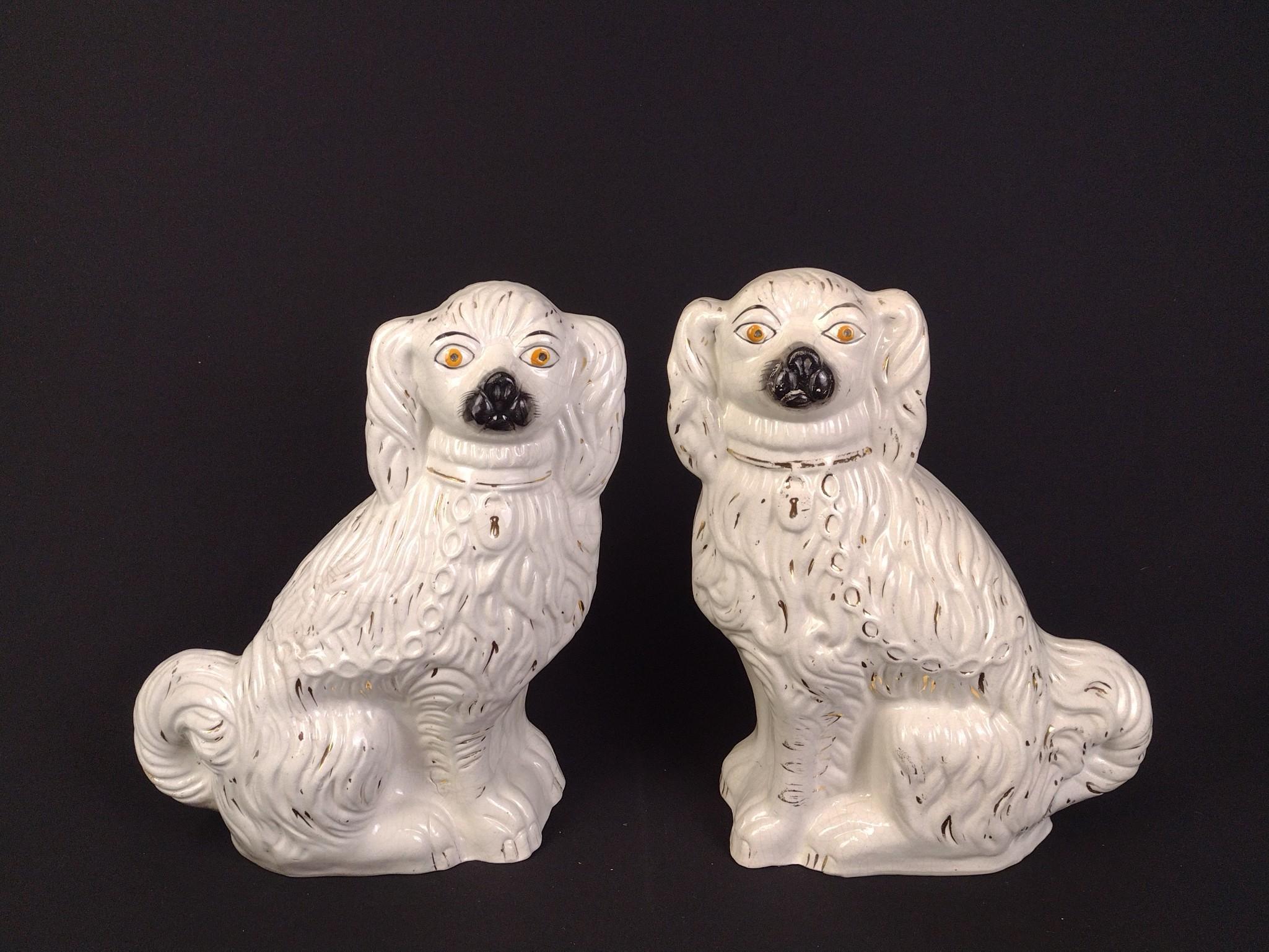 Pair of Staffordshire Style Ceramic Mantel Dogs