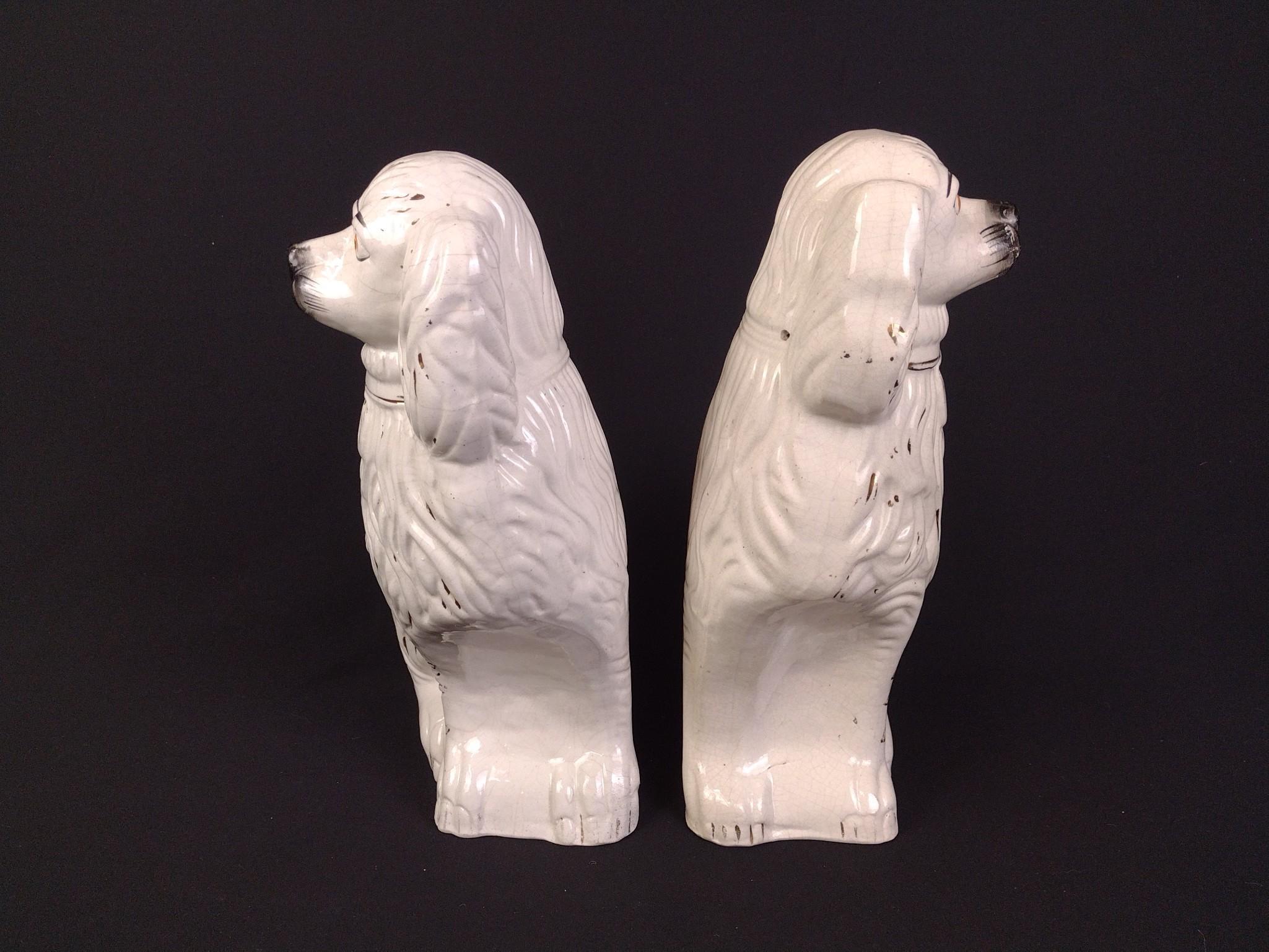 Pair of Staffordshire Style Ceramic Mantel Dogs