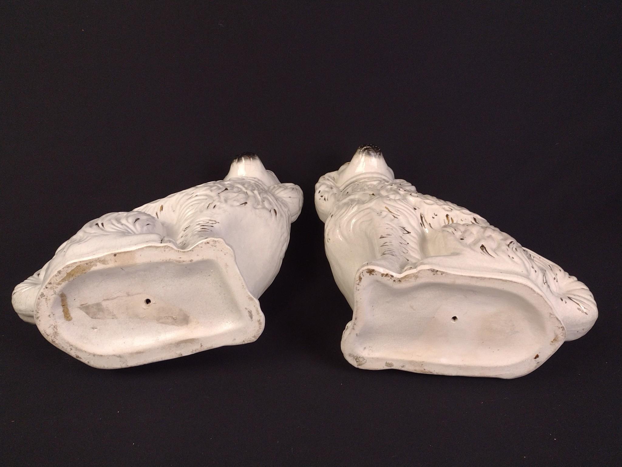 Pair of Staffordshire Style Ceramic Mantel Dogs