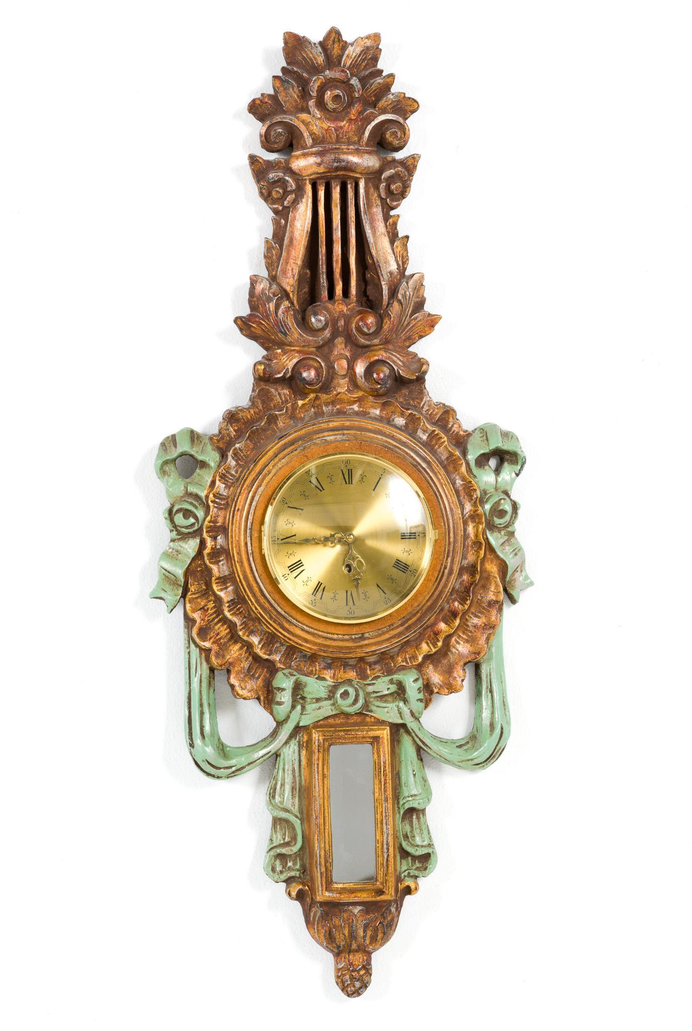 Louis XVI Style Gilt Wood Wall Clock