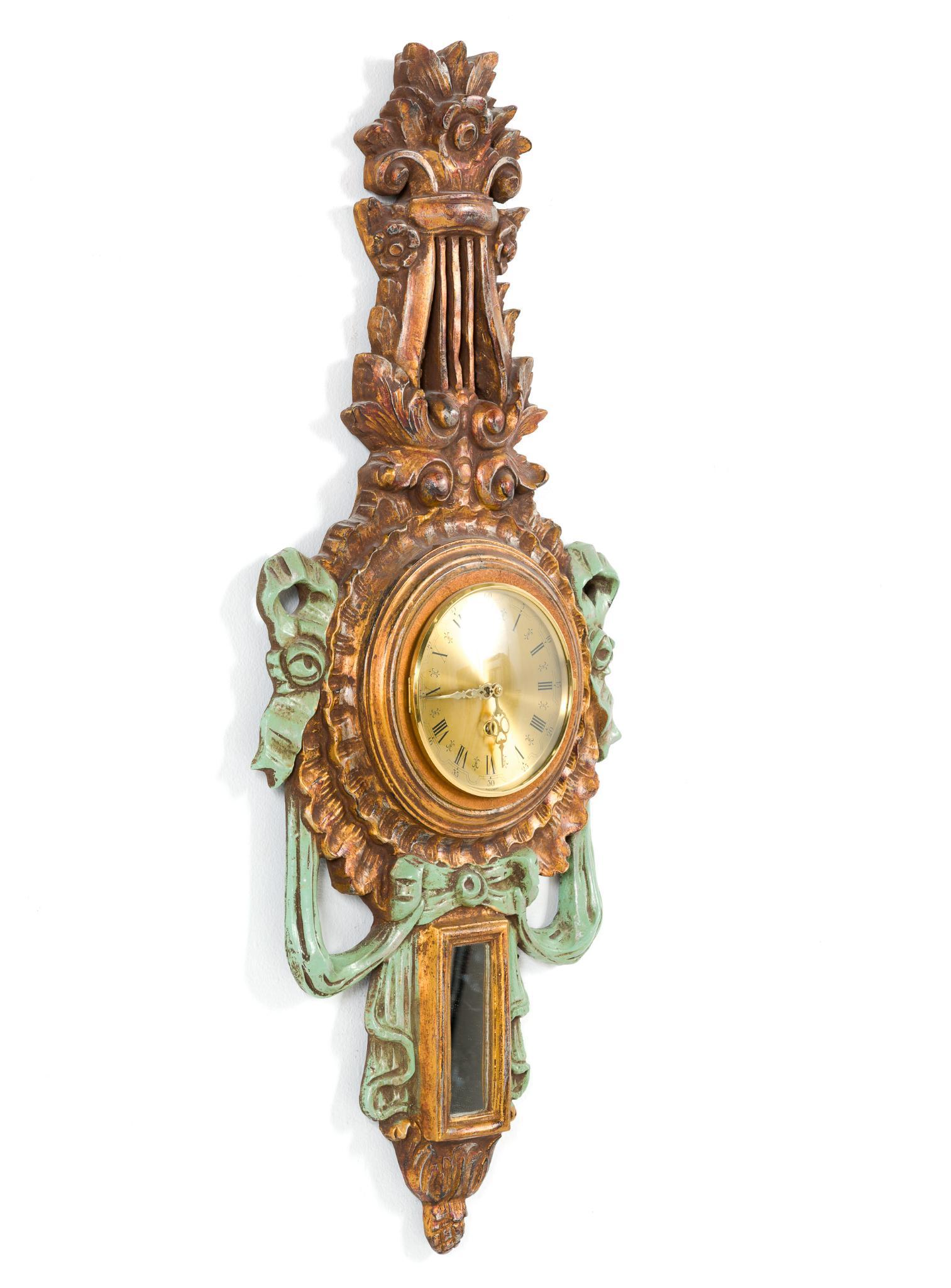 Louis XVI Style Gilt Wood Wall Clock