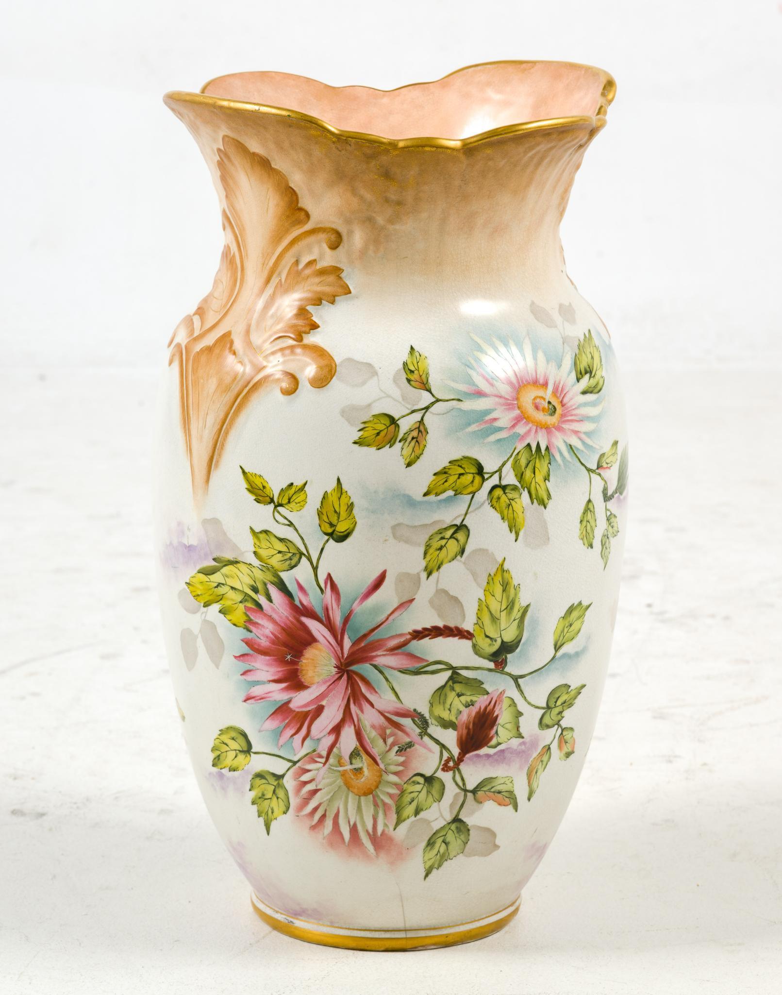 Crown Semi-Porcelain Floral Floor Vase