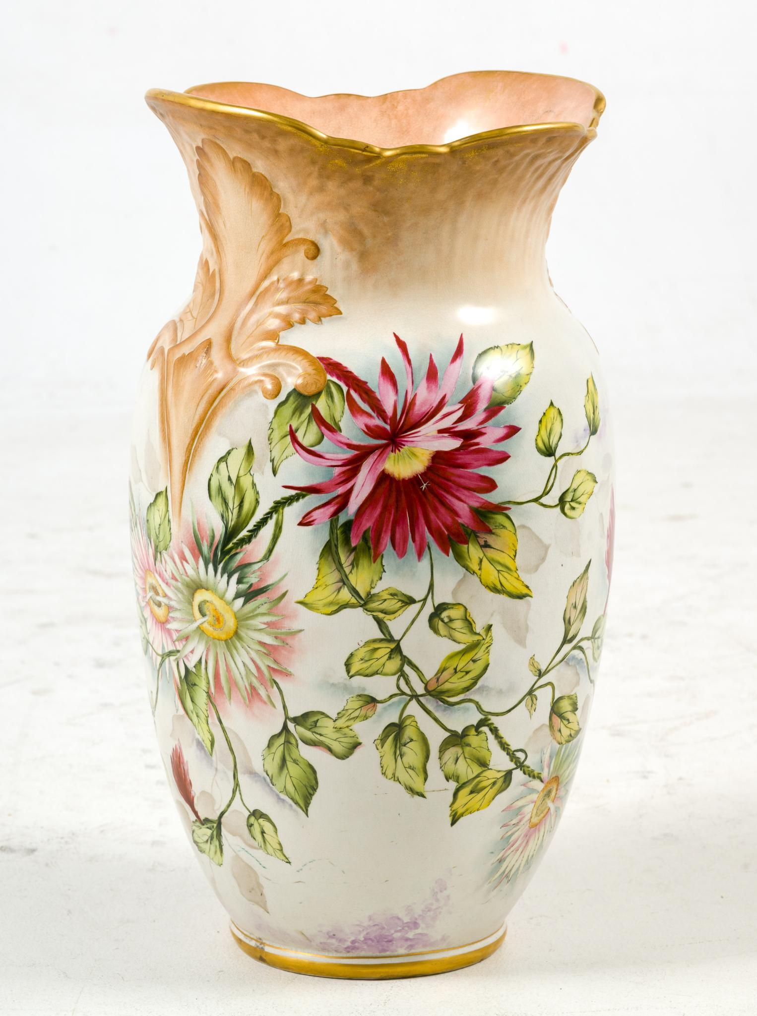 Crown Semi-Porcelain Floral Floor Vase