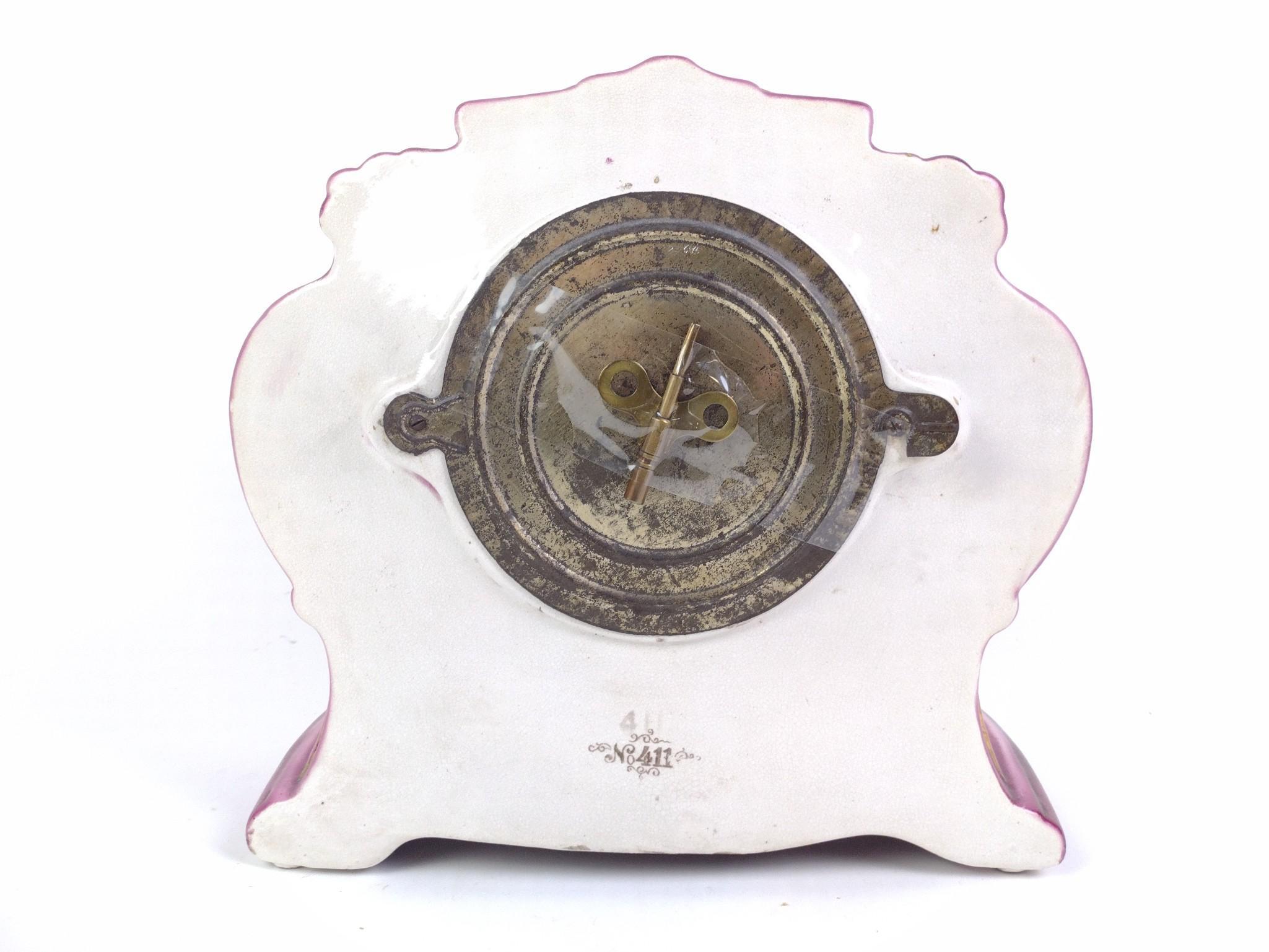 Gilbert Porcelain Clock & Brass Student Lamp