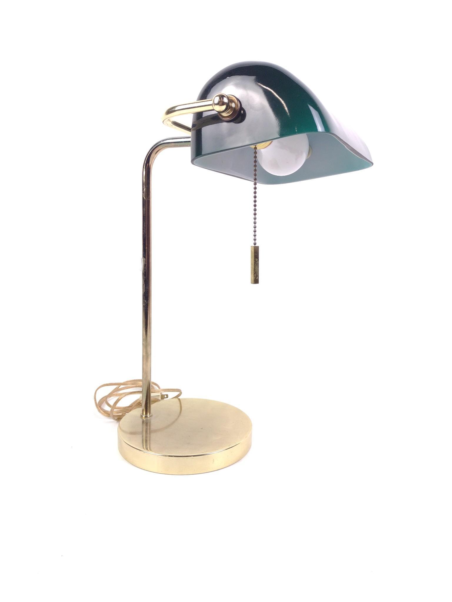 Gilbert Porcelain Clock & Brass Student Lamp