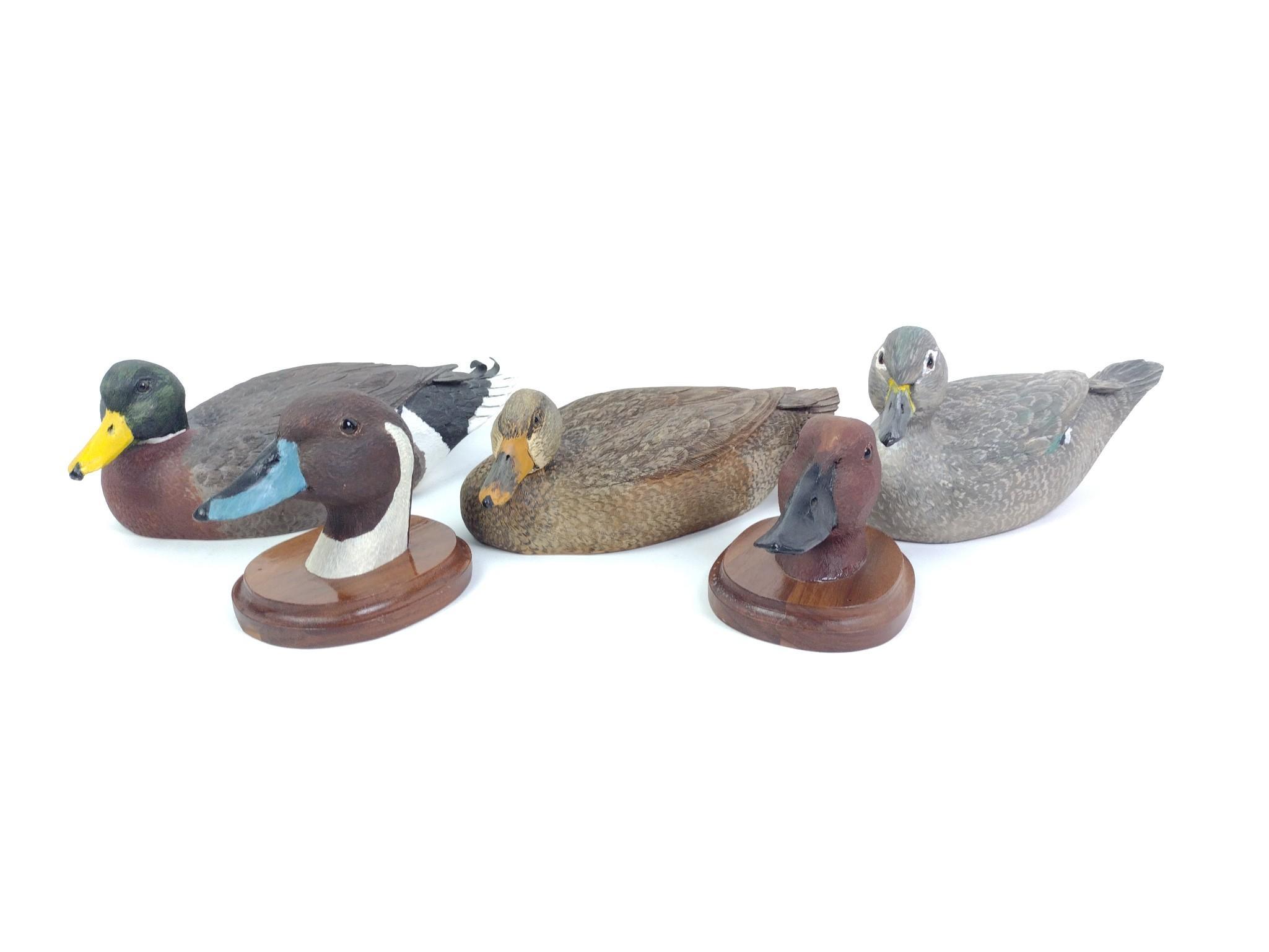 5 Carved Ducks