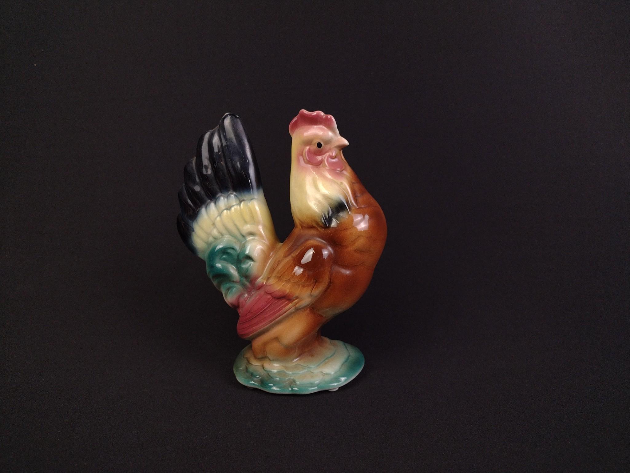 Italian Hen-On-Nest & Rooster with Hen Statues