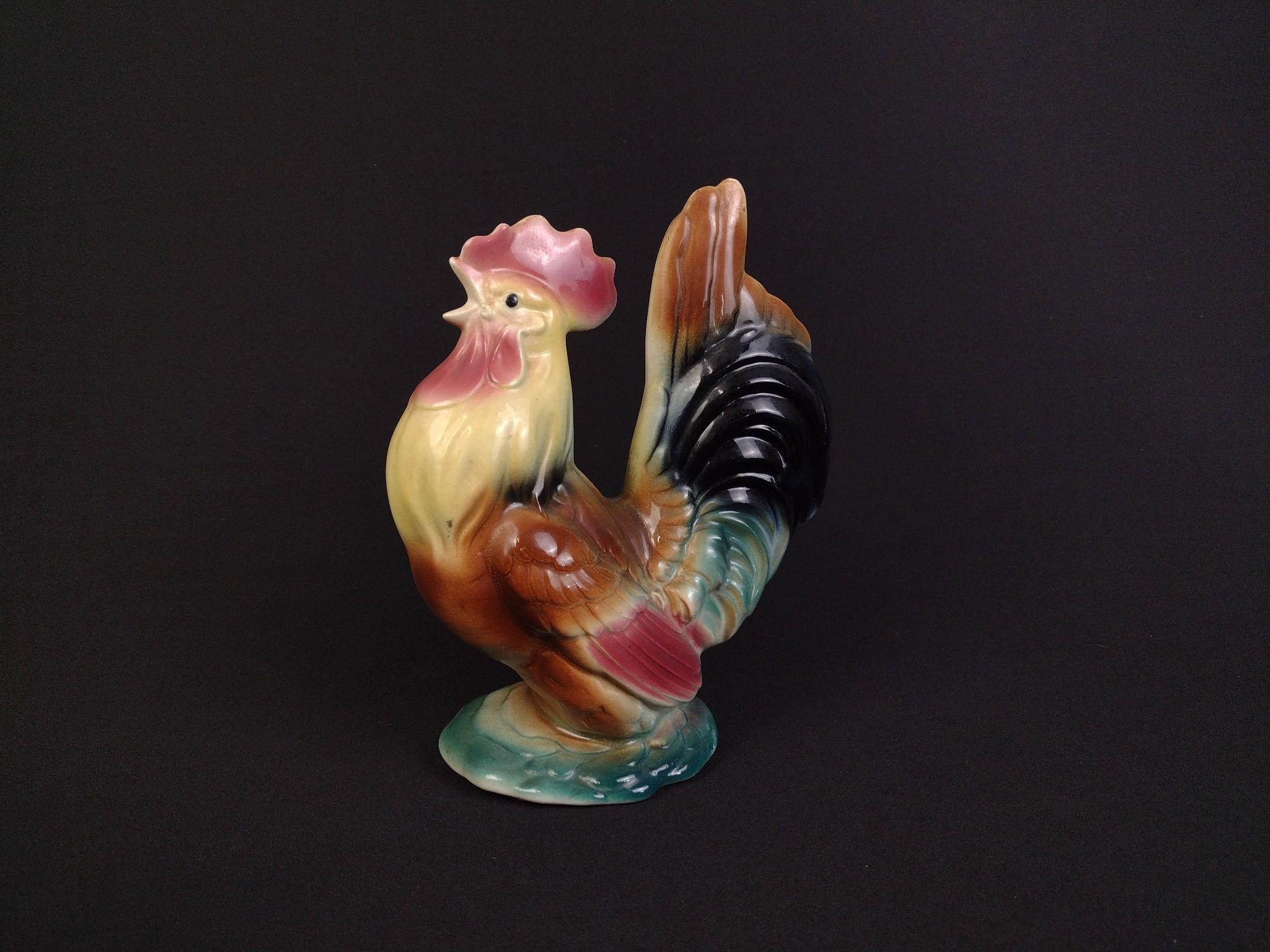 Italian Hen-On-Nest & Rooster with Hen Statues