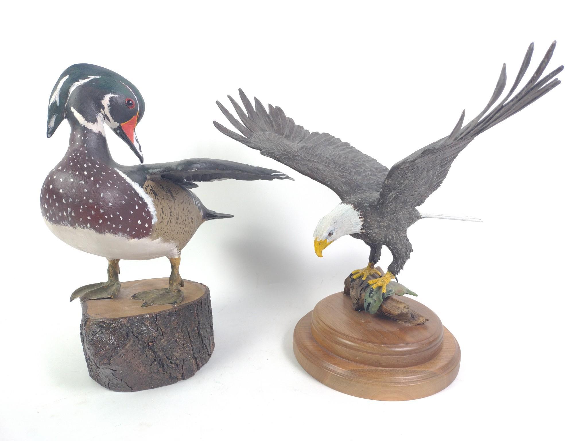 2 Herb Cox Carved Birds