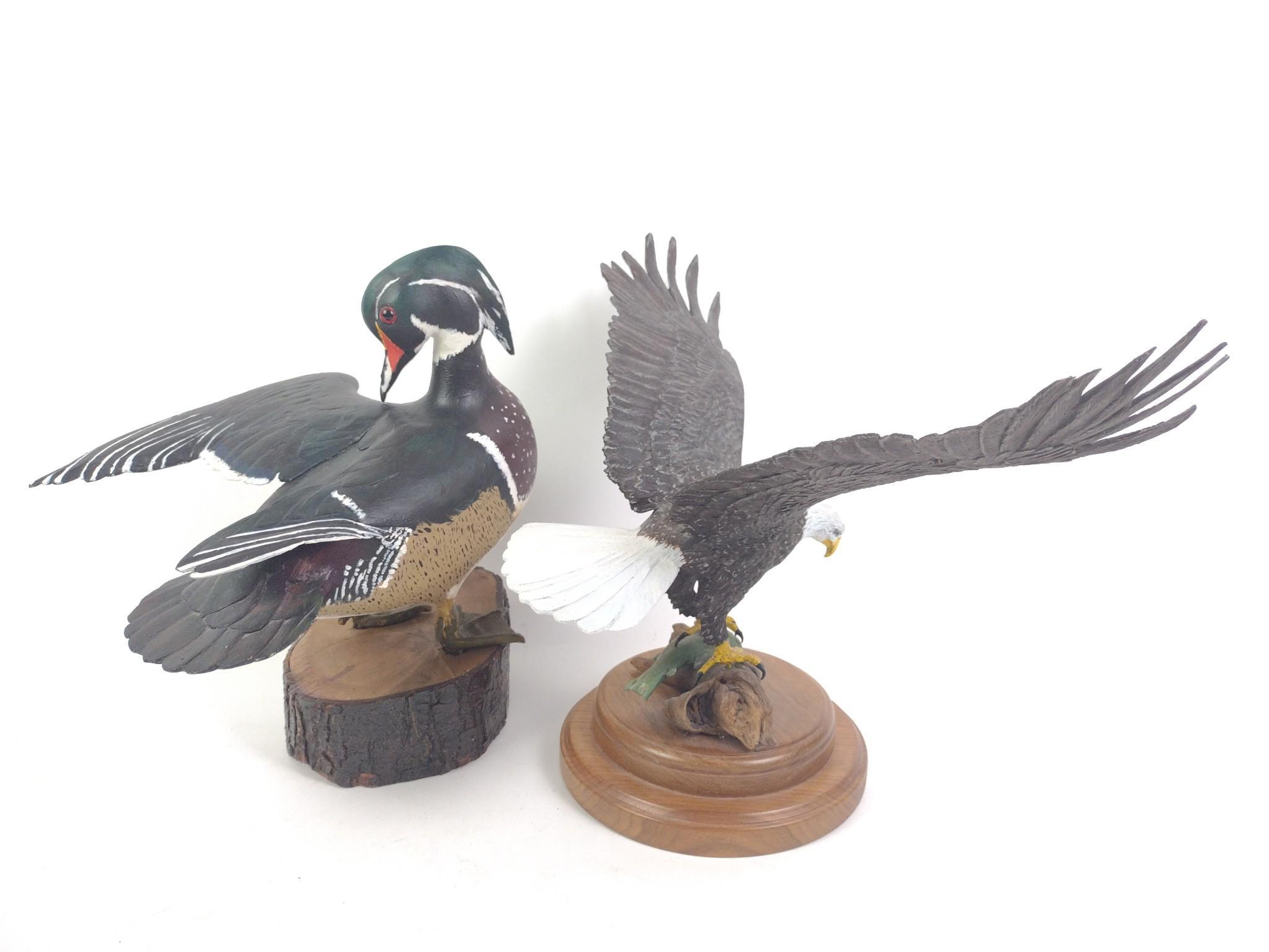 2 Herb Cox Carved Birds