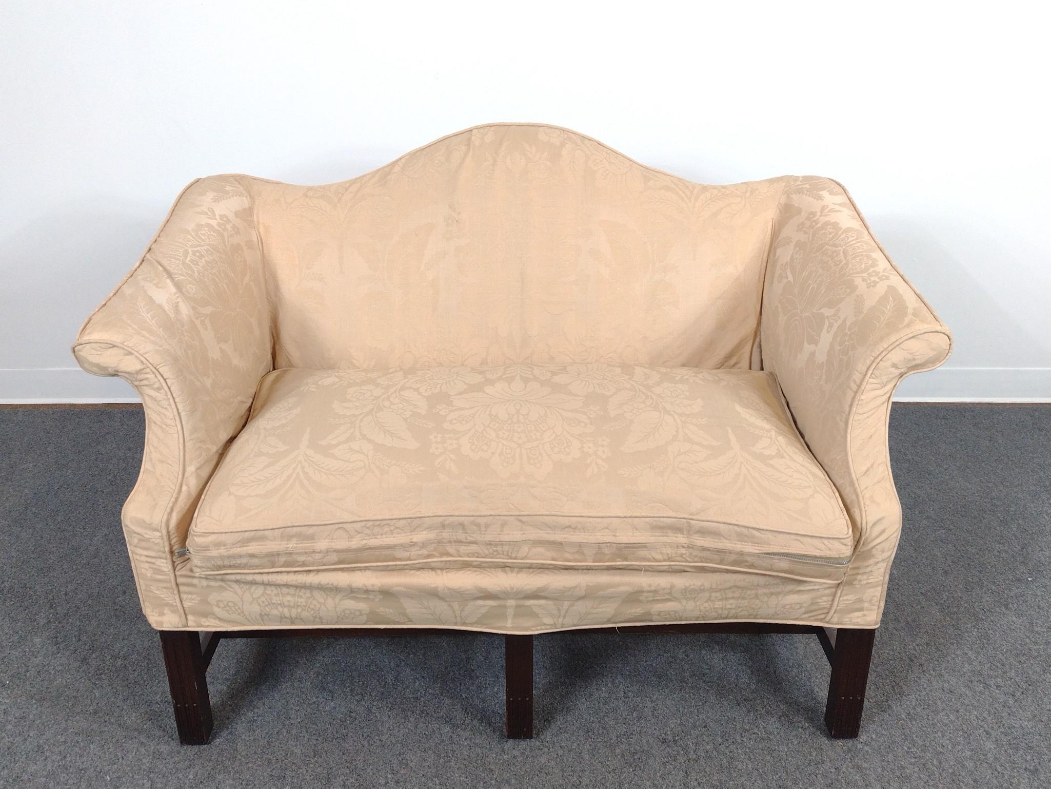 Chippendale Style Camelback Settee