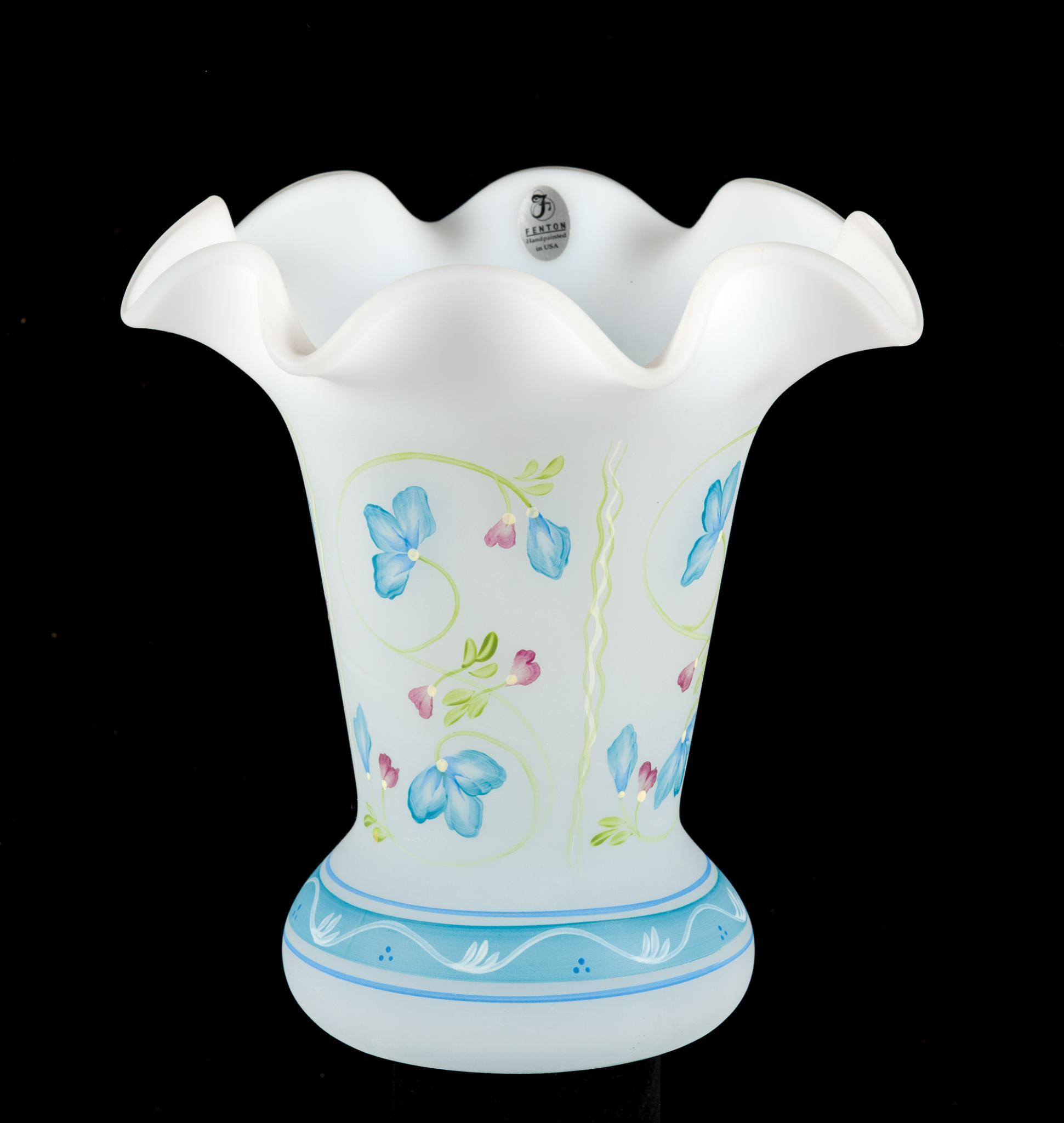 Galway Crystal and Fenton Vase