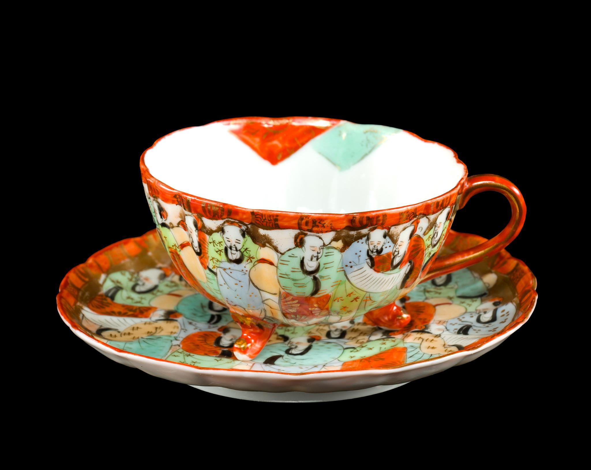 2 Sets of Antique Japanese Porcelain Teacups and Saucers