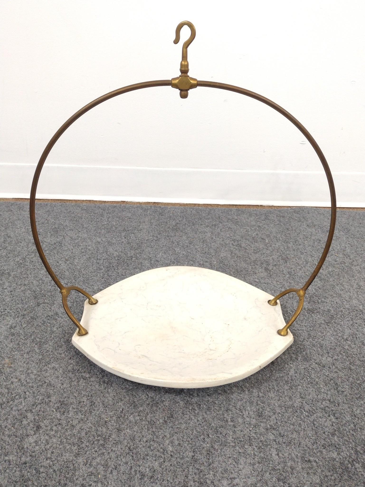 Antique Hanging Scale with Marble Scale Pan