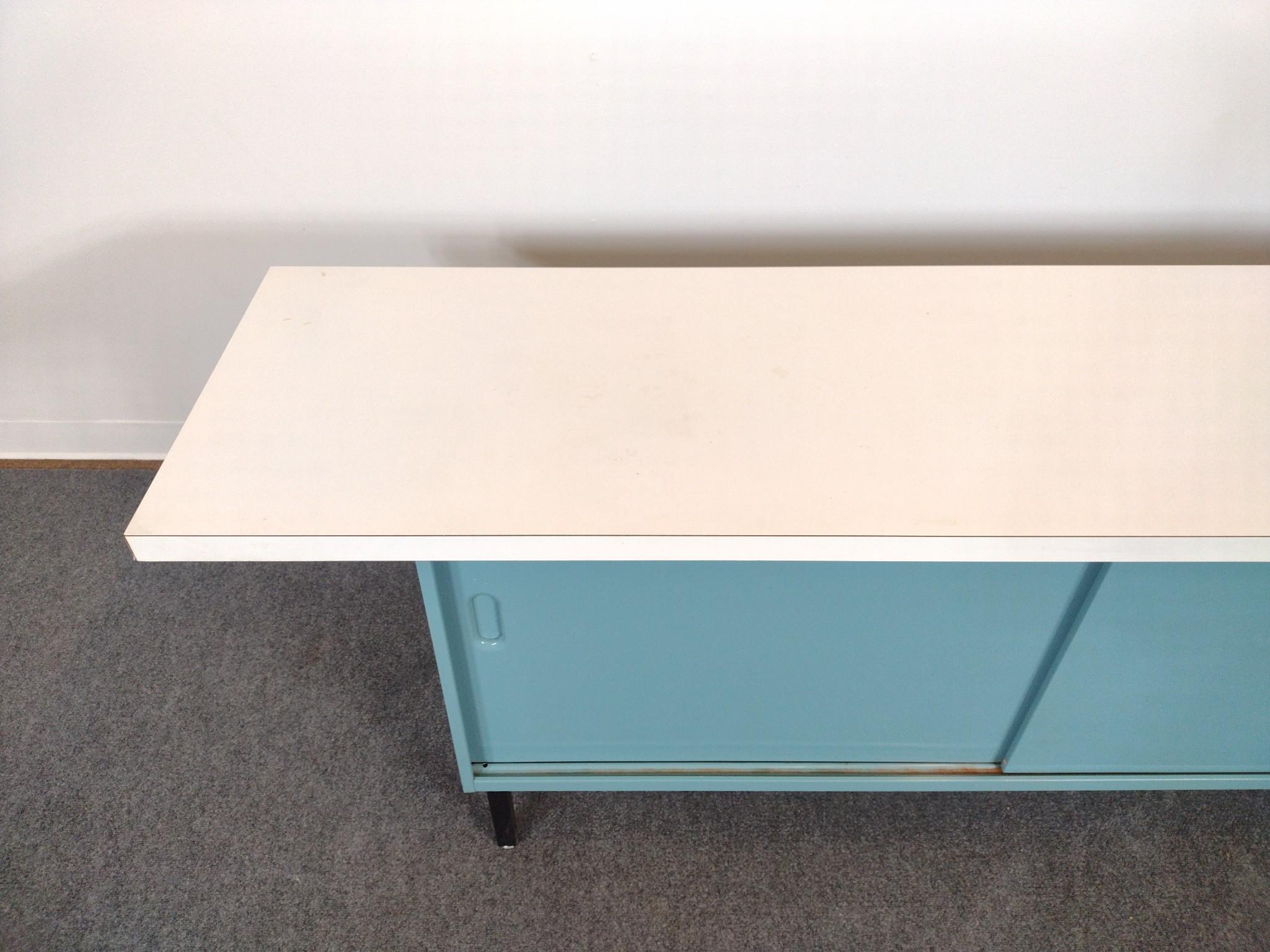 Mid-Century Modern Metal Low Credenza or Medical Cabinet