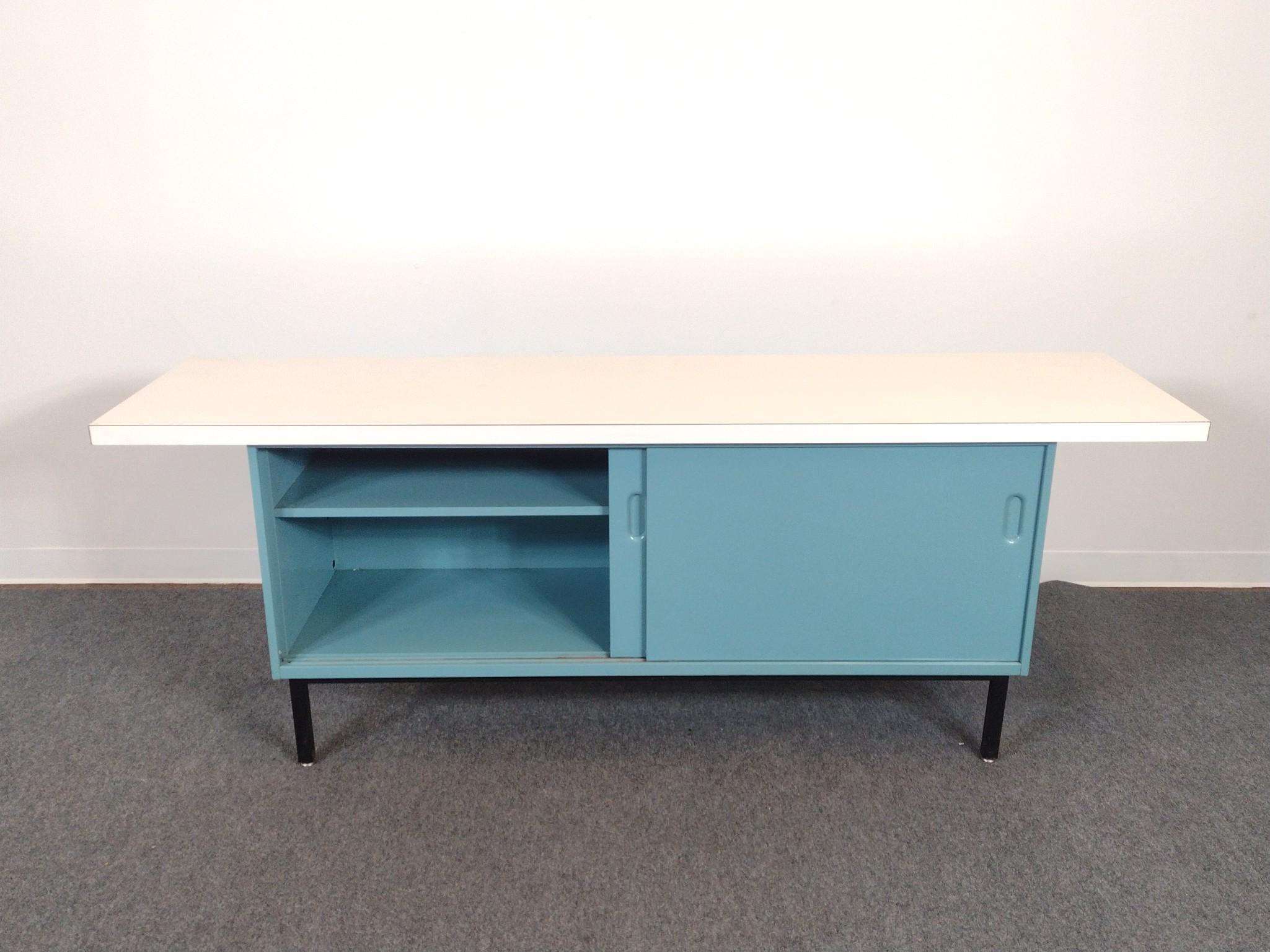 Mid-Century Modern Metal Low Credenza or Medical Cabinet