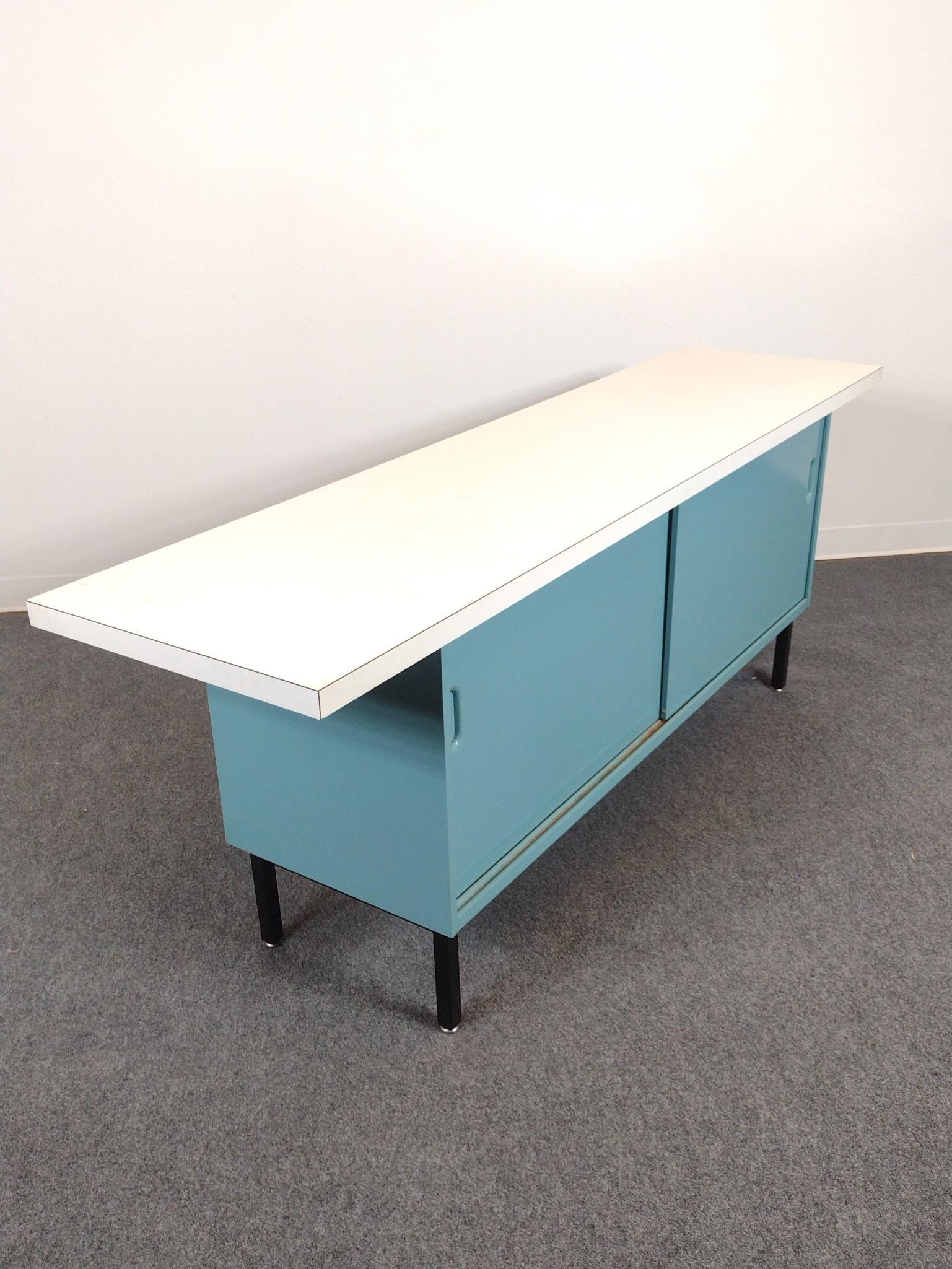 Mid-Century Modern Metal Low Credenza or Medical Cabinet