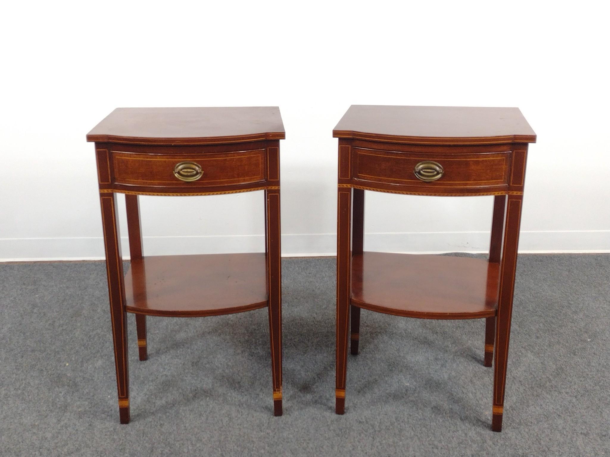Pair of Federal Style Inlaid Nightstands