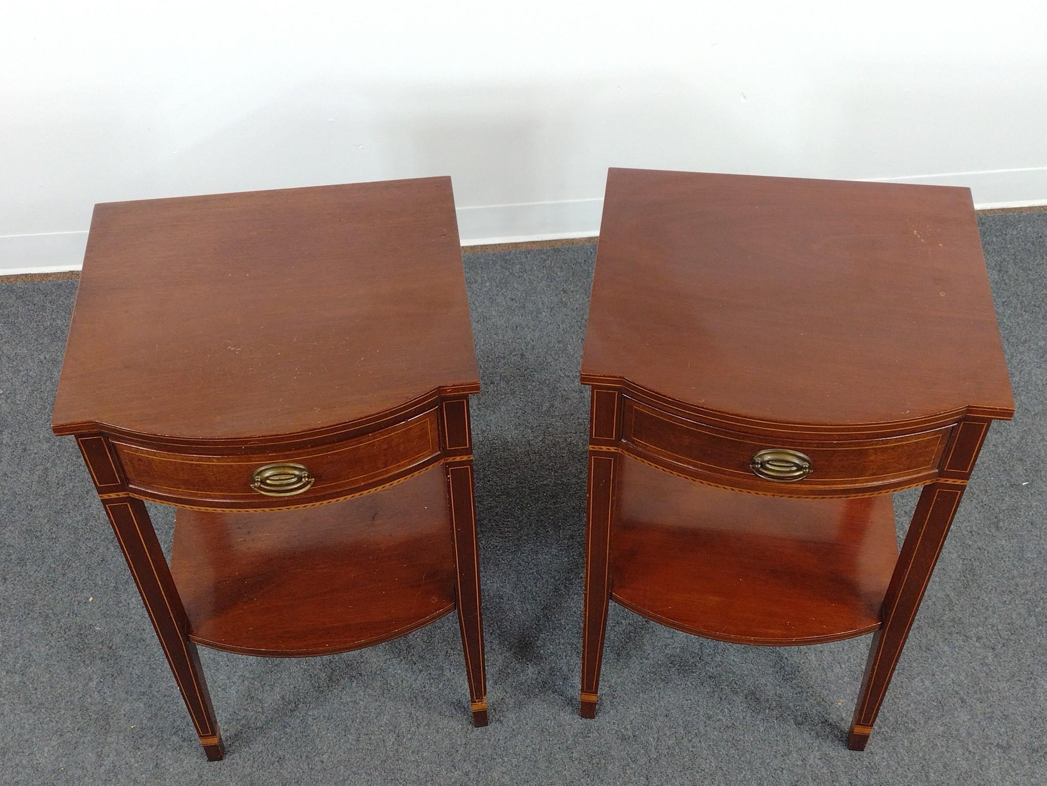 Pair of Federal Style Inlaid Nightstands